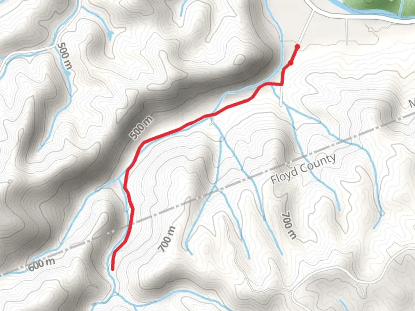An image depicting the trail Styles Falls via Purgatory Creek and its surrounding area.