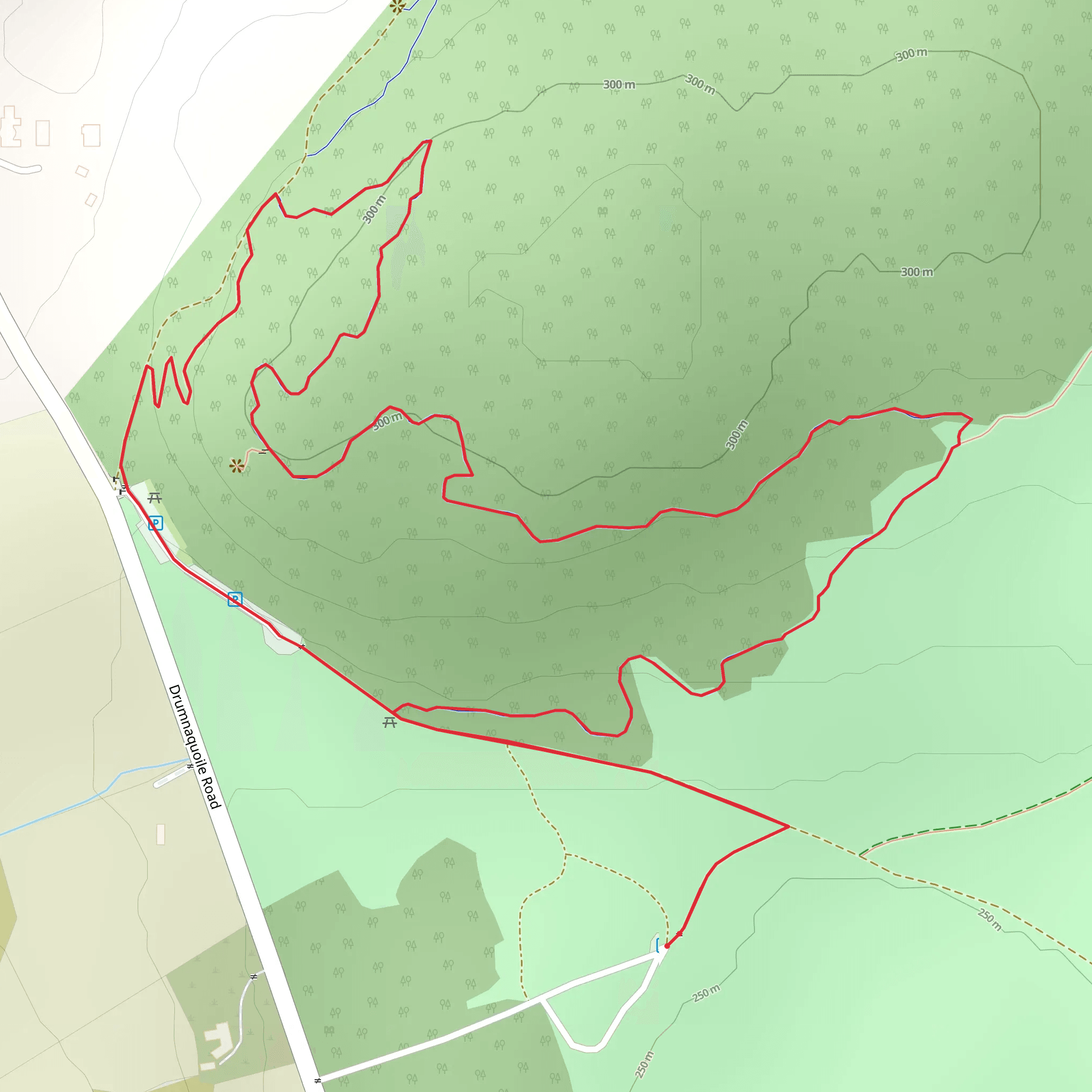 Treetop Trail - Drumkeeragh Forest mobile static map