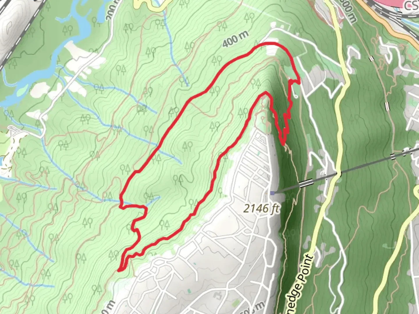 An image depicting the trail Upper Truck and Bluff Trail Loop and its surrounding area.