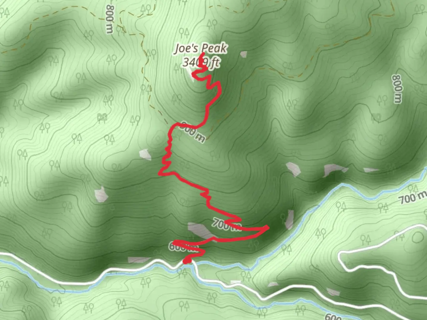 An image depicting the trail Joe's Peak Trail and its surrounding area.