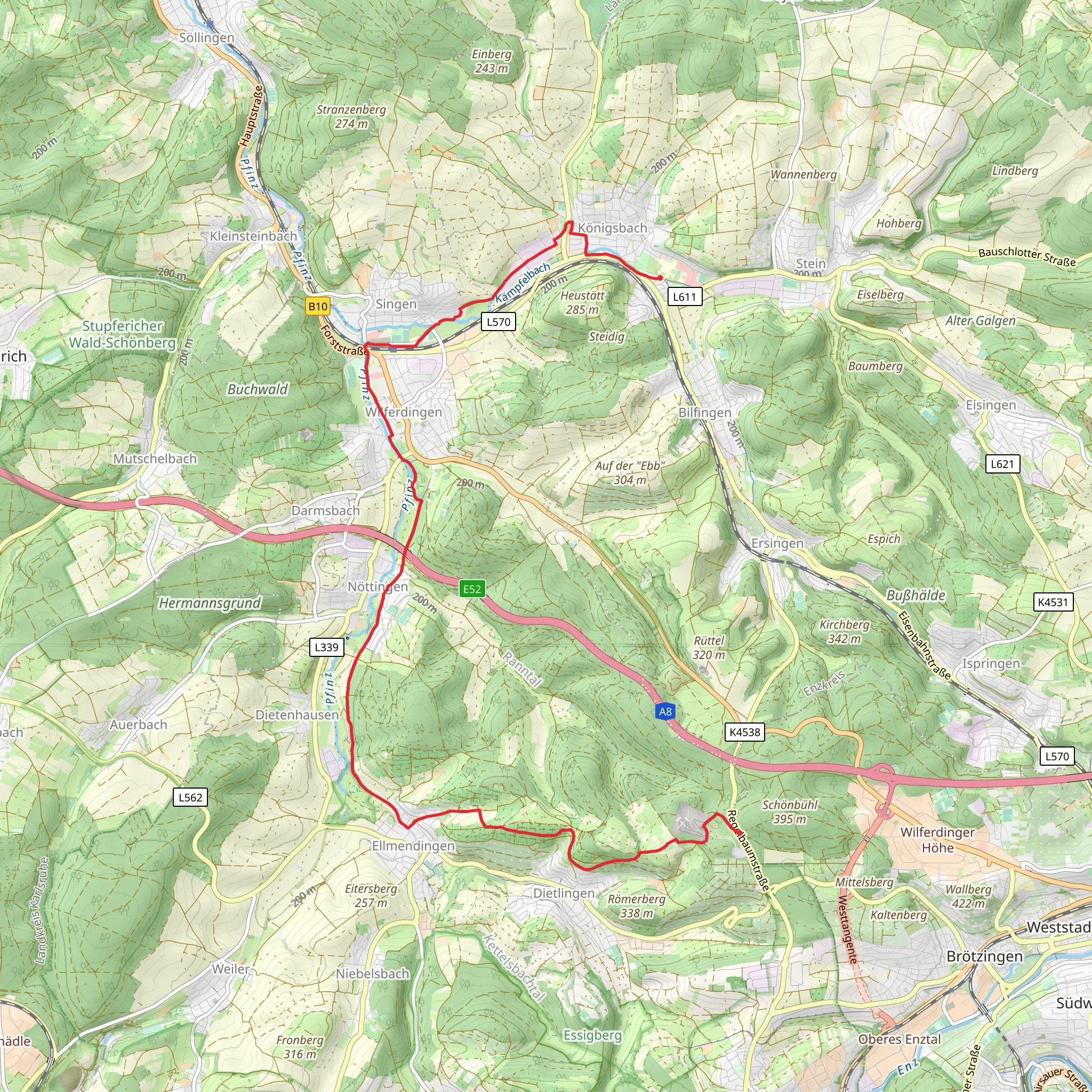 Reihelberg to Konigsbachstein Walk mobile static map