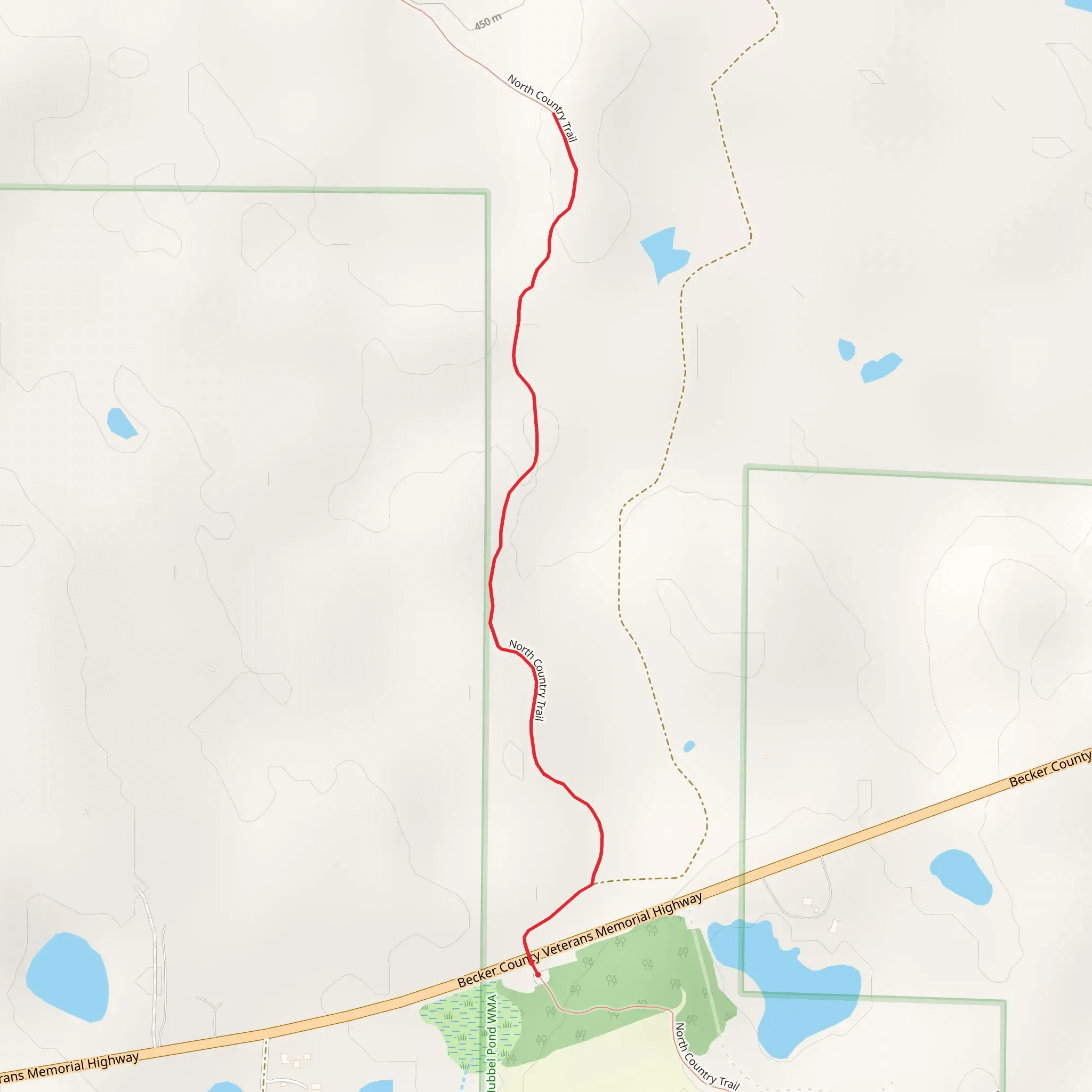 North Country Trail - Hubbel Pond mobile static map