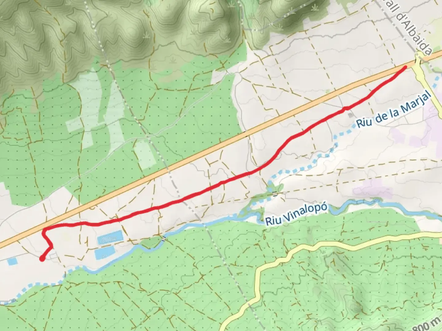 An image depicting the trail Camí Vell de Bocairent SL CV 117 and its surrounding area.