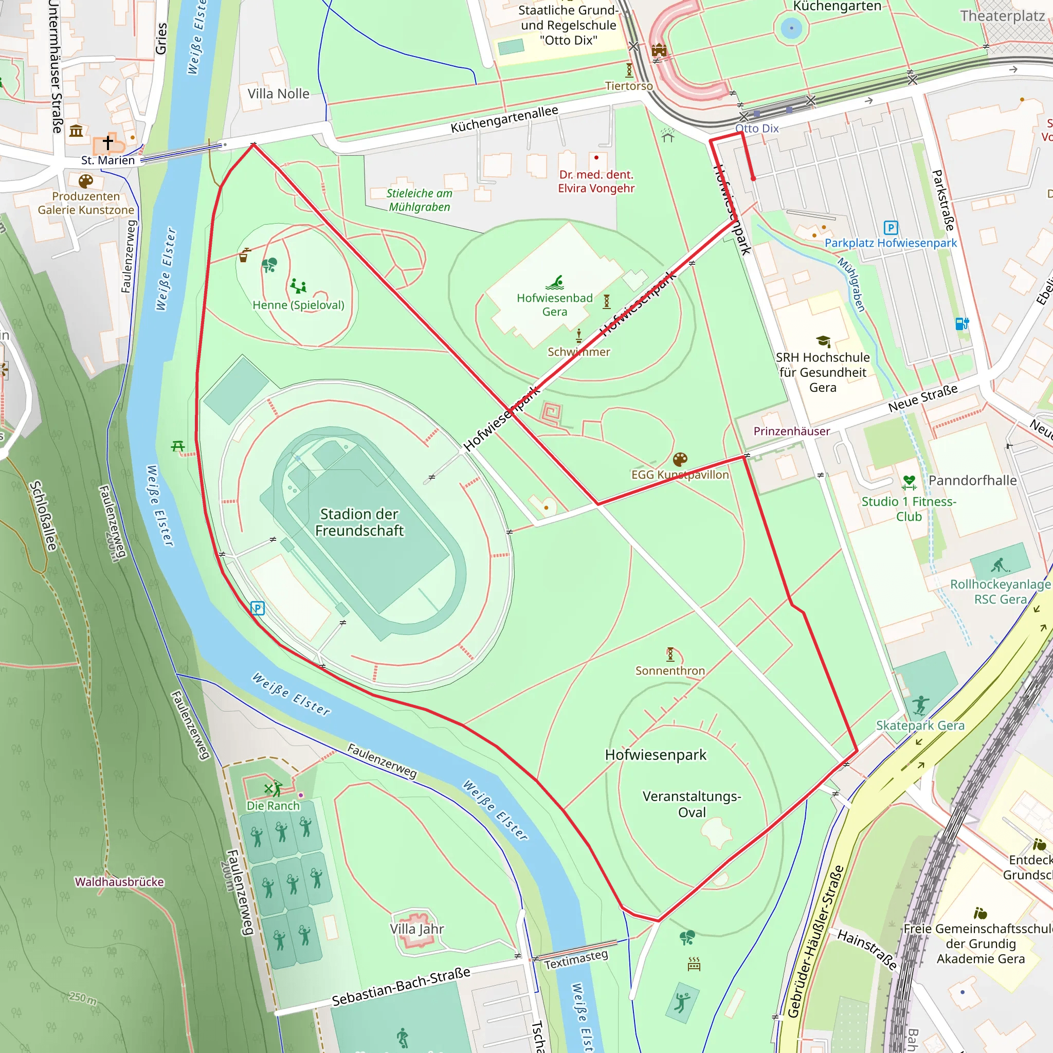 Hofwiesenpark Loop mobile static map