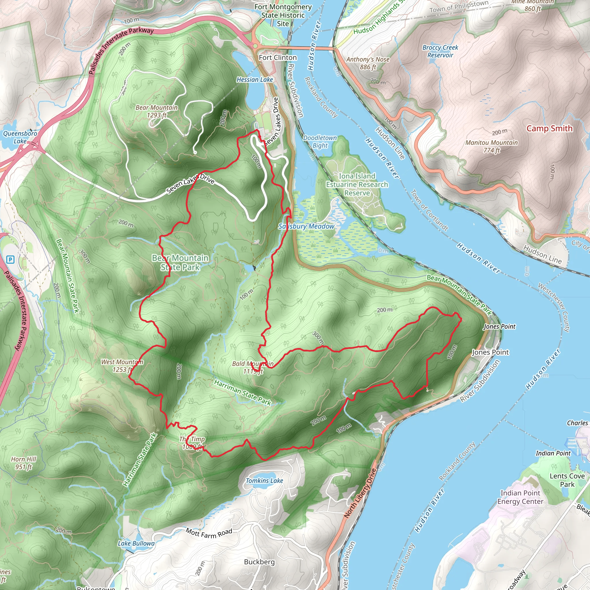 Suffern-Bear Mountain - Dunderberg Mountain Trail mobile static map