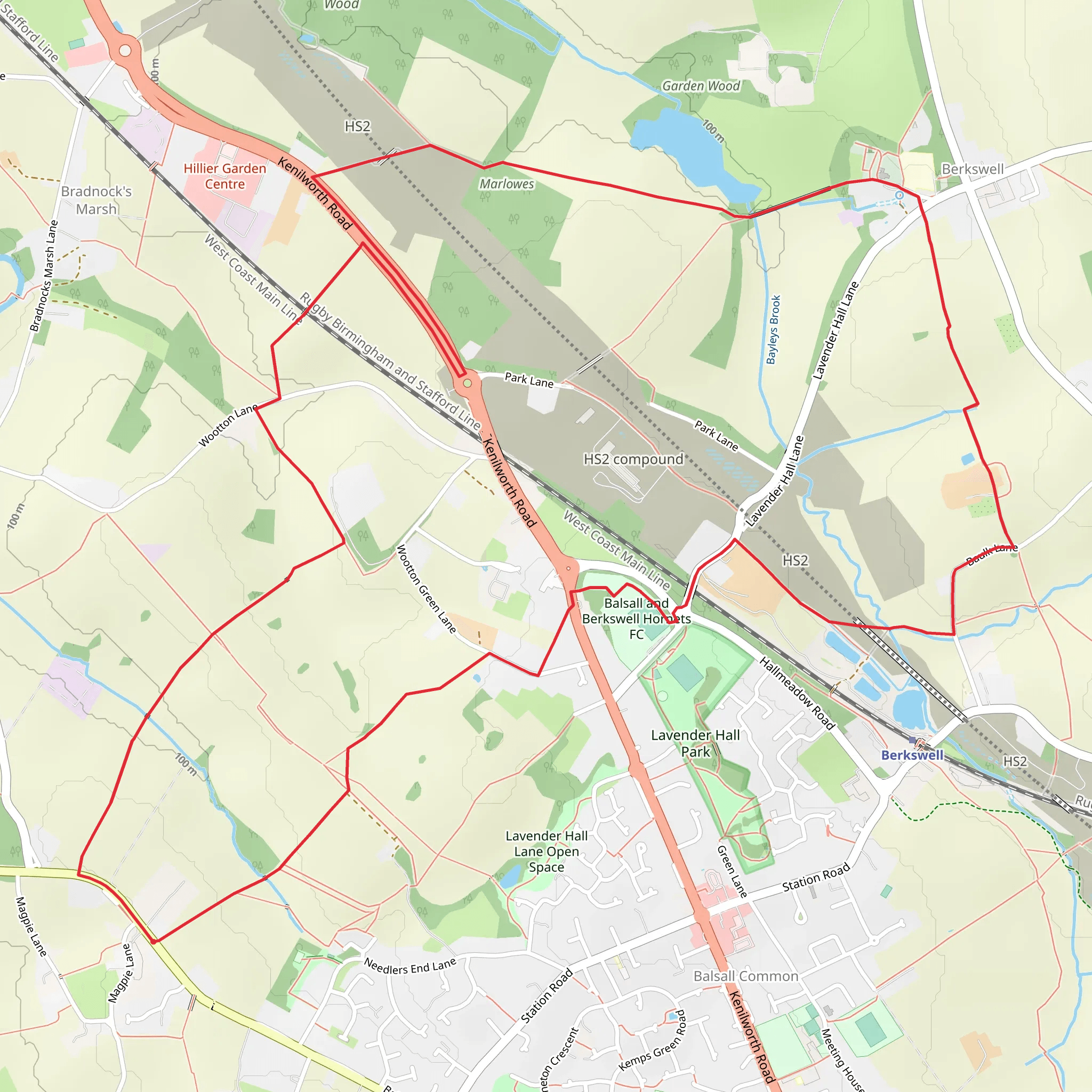 Balsall Common and Berkswell Circular mobile static map