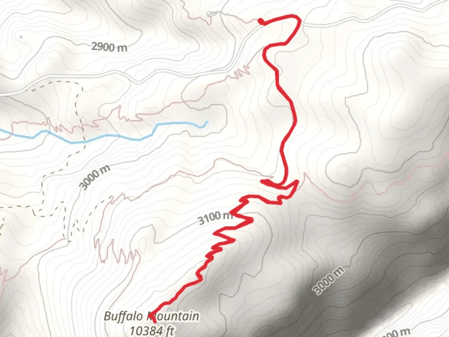 An image depicting the trail Buffalo Mountain via GEM Trail and its surrounding area.