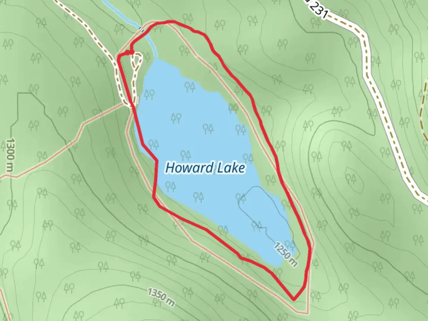 An image depicting the trail Howard Lake Trail and its surrounding area.