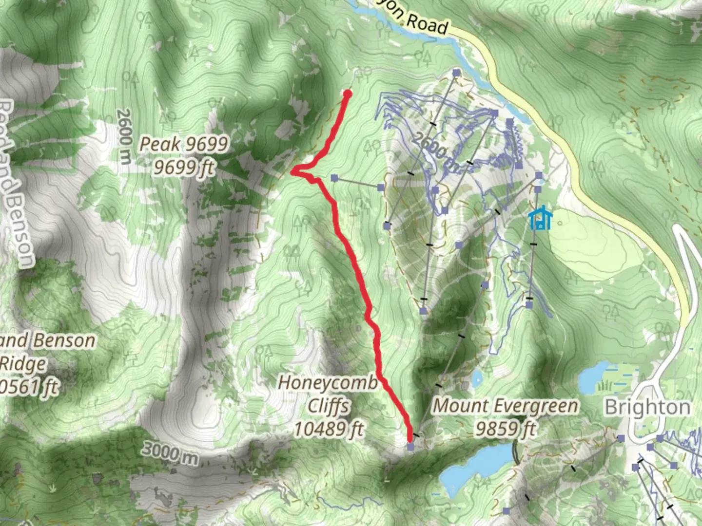 An image depicting the trail Honeycomb Fork Trail and its surrounding area.