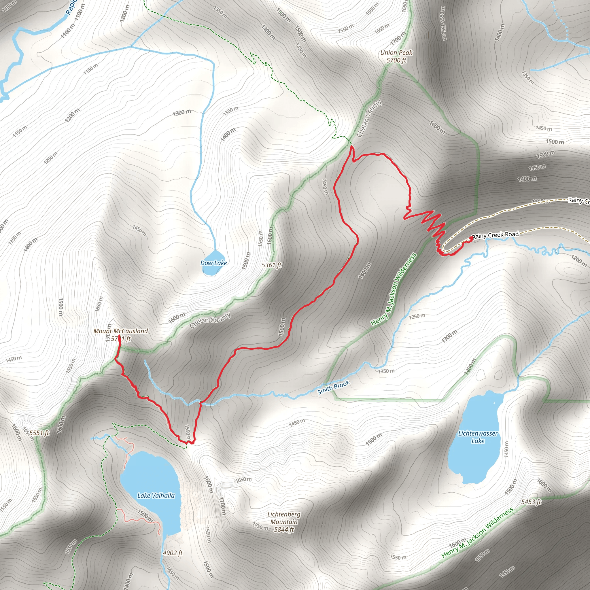 Mount McCausland via Smithbrook Trail mobile static map