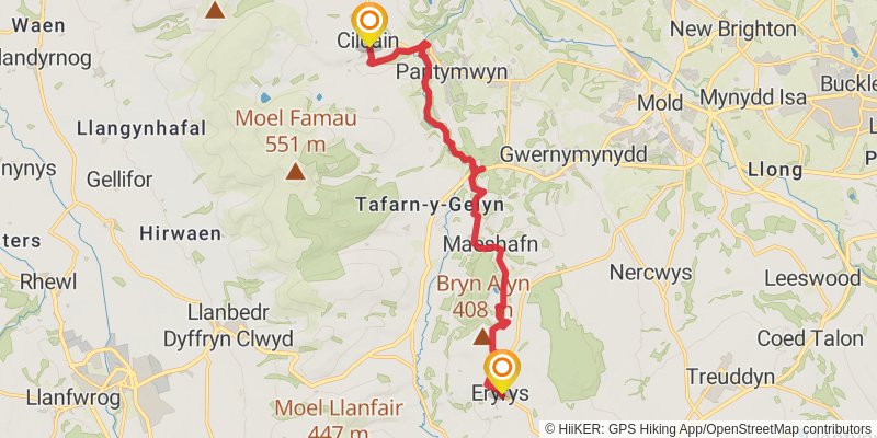 Clwydian Way stage 3 Map