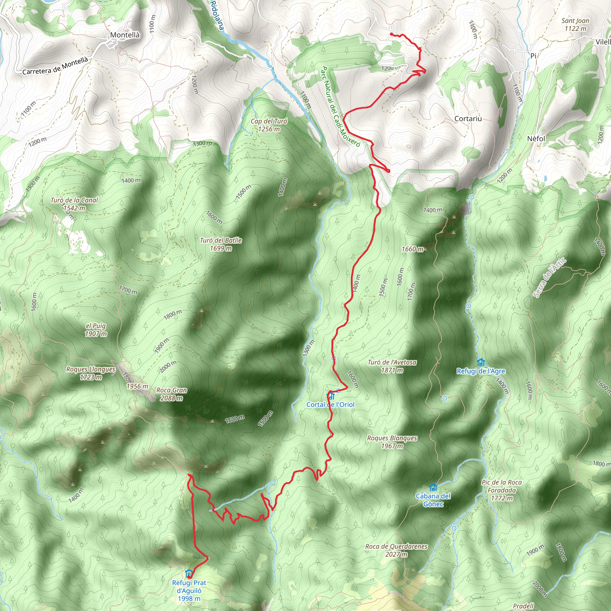 Refuge Prat d'Aguilò - Olià PR C 124 - 2 mobile static map