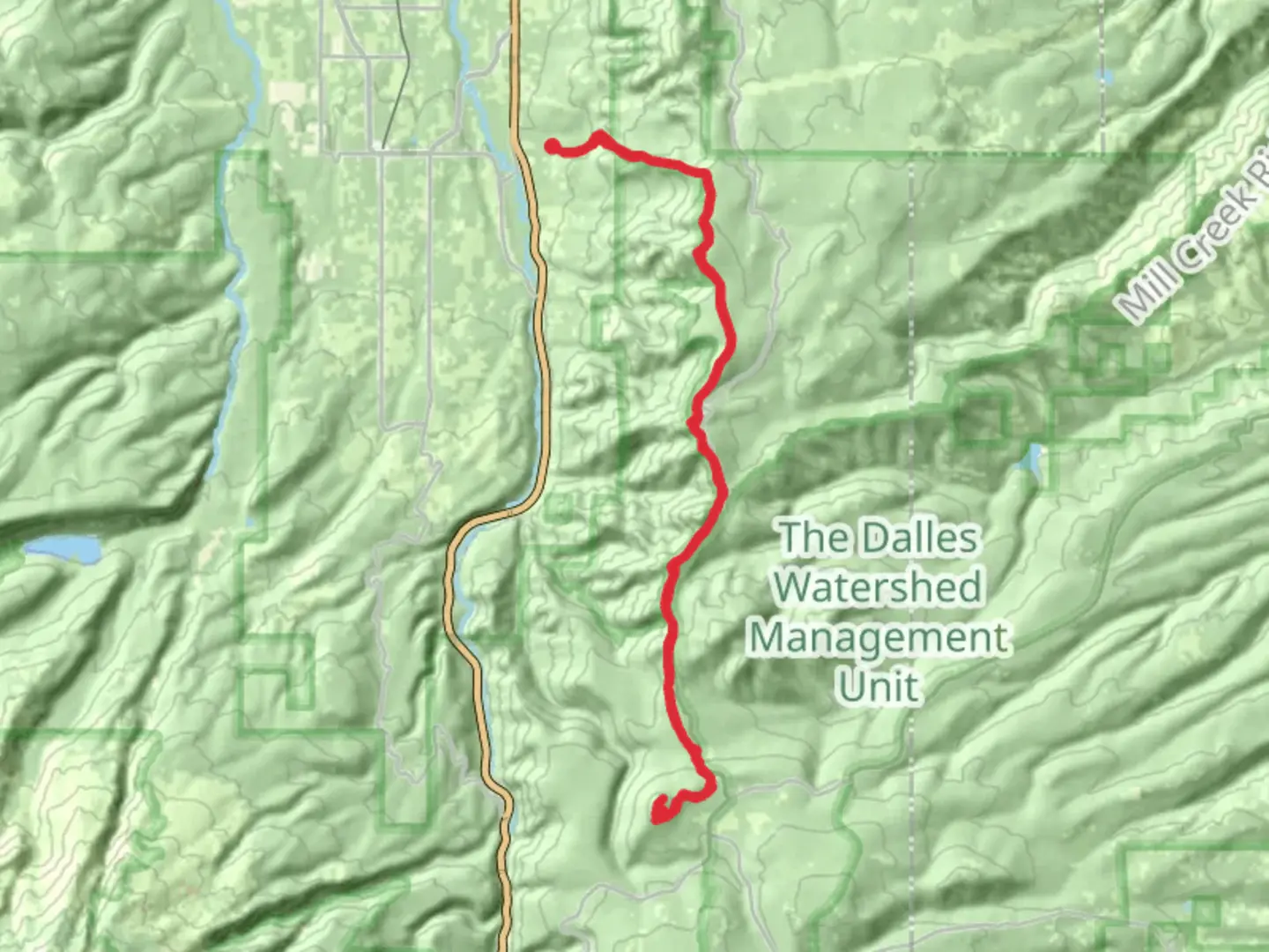 An image depicting the trail Surveyor's Ridge Trail and Oak Ridge Trail and its surrounding area.