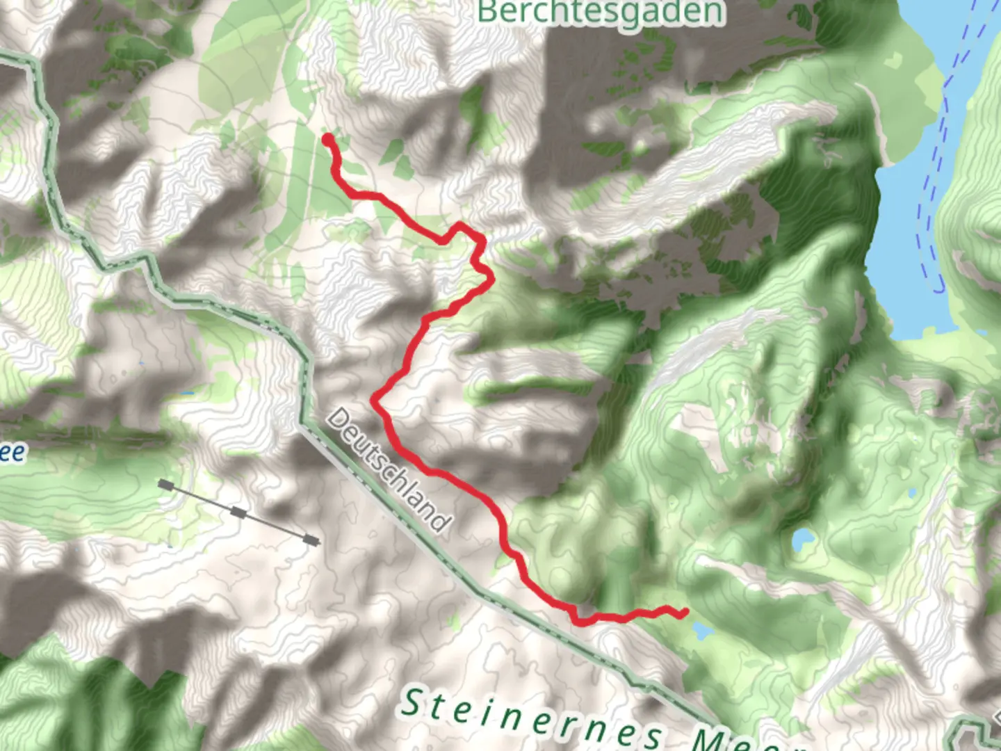 An image depicting the trail Karlingerhaus via AV Weg 441 and its surrounding area.