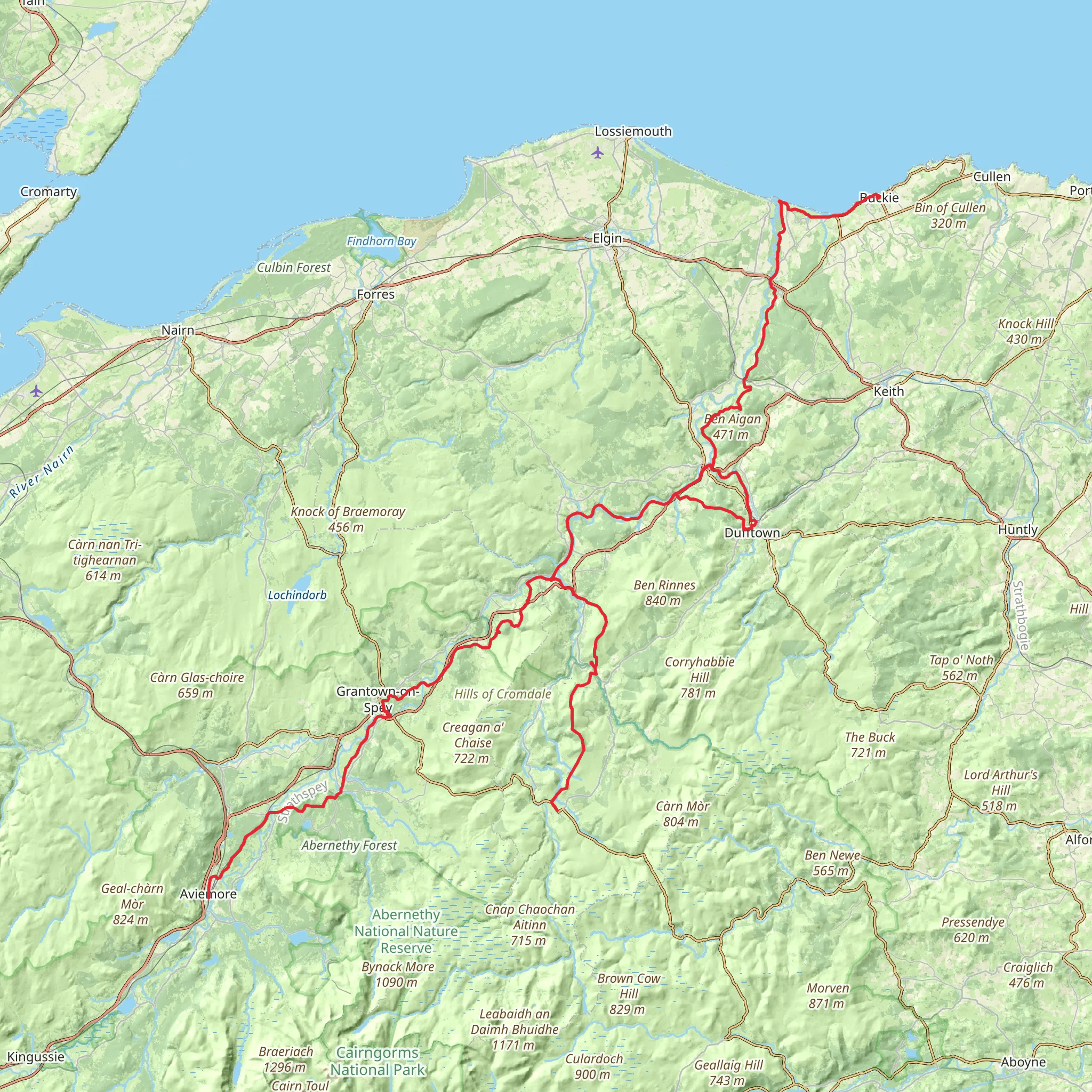Speyside Way and Cairngorms 9-Day Moderate Tour (Hillwalk Tours) mobile static map