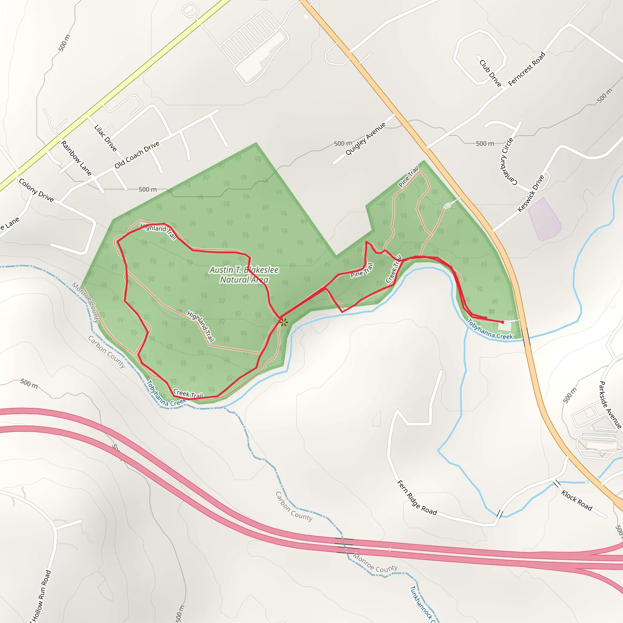 Tobyhanna Creek - Austin T Blakeslee Natural Area Loop mobile static map