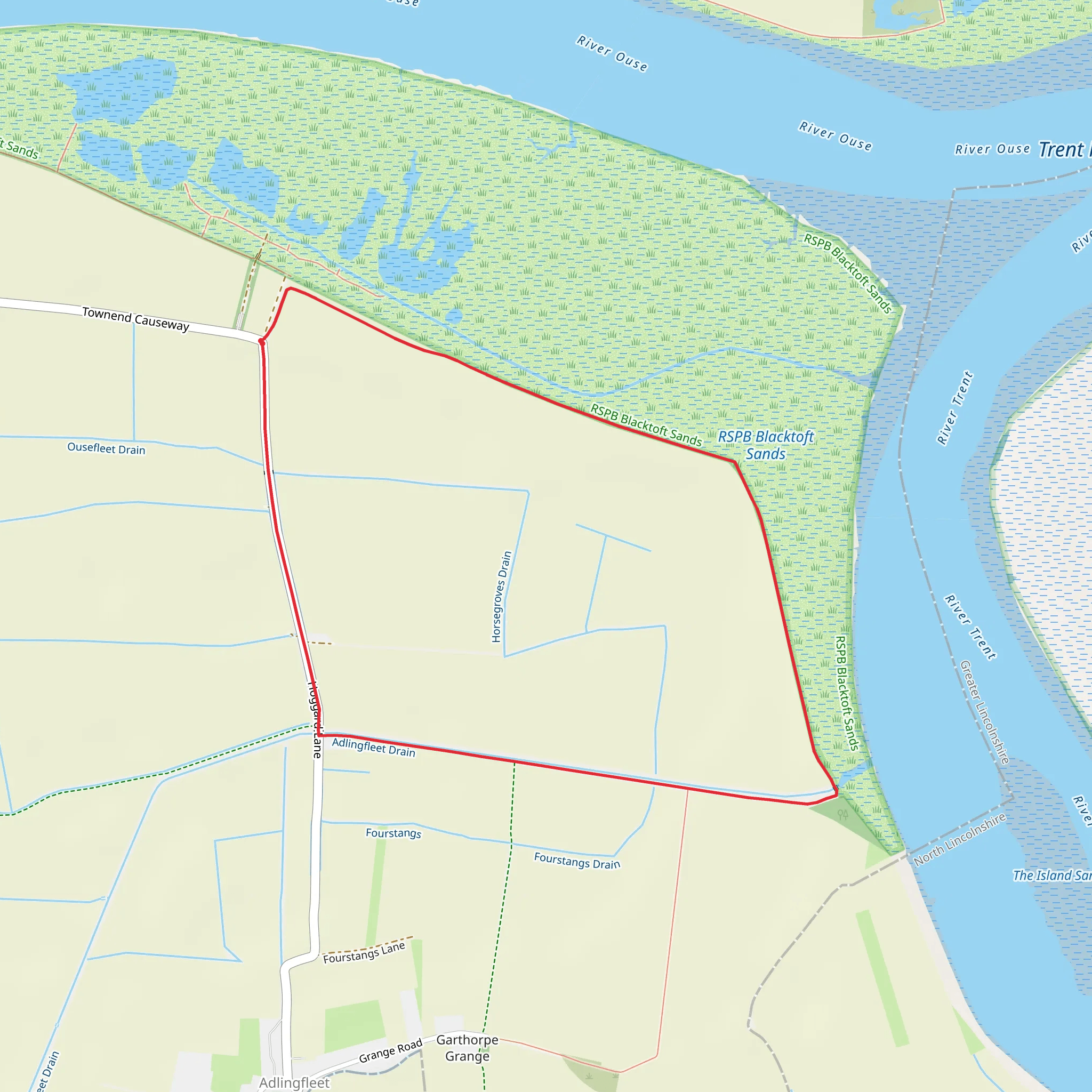 Blacktoft Sands Loop mobile static map