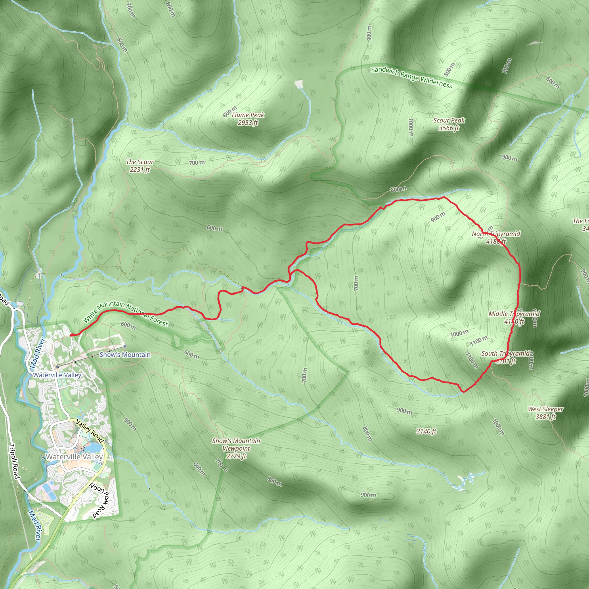 Tripyramid Loop via Cascade Path Trail mobile static map