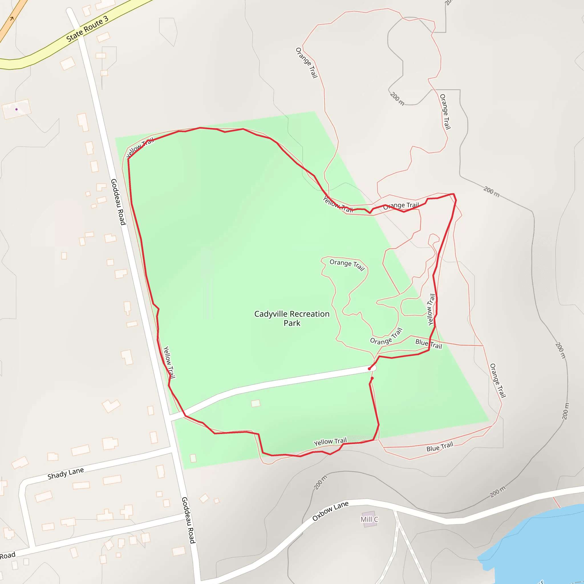 Cadyville Recreation Park Loop mobile static map