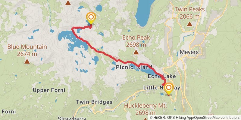 Tahoe To Yosemite Trail stage 3 Map