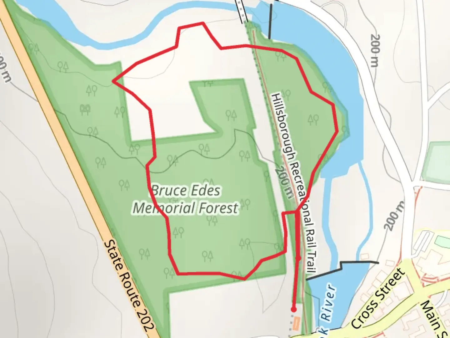 An image depicting the trail Contoocook River Loop and its surrounding area.