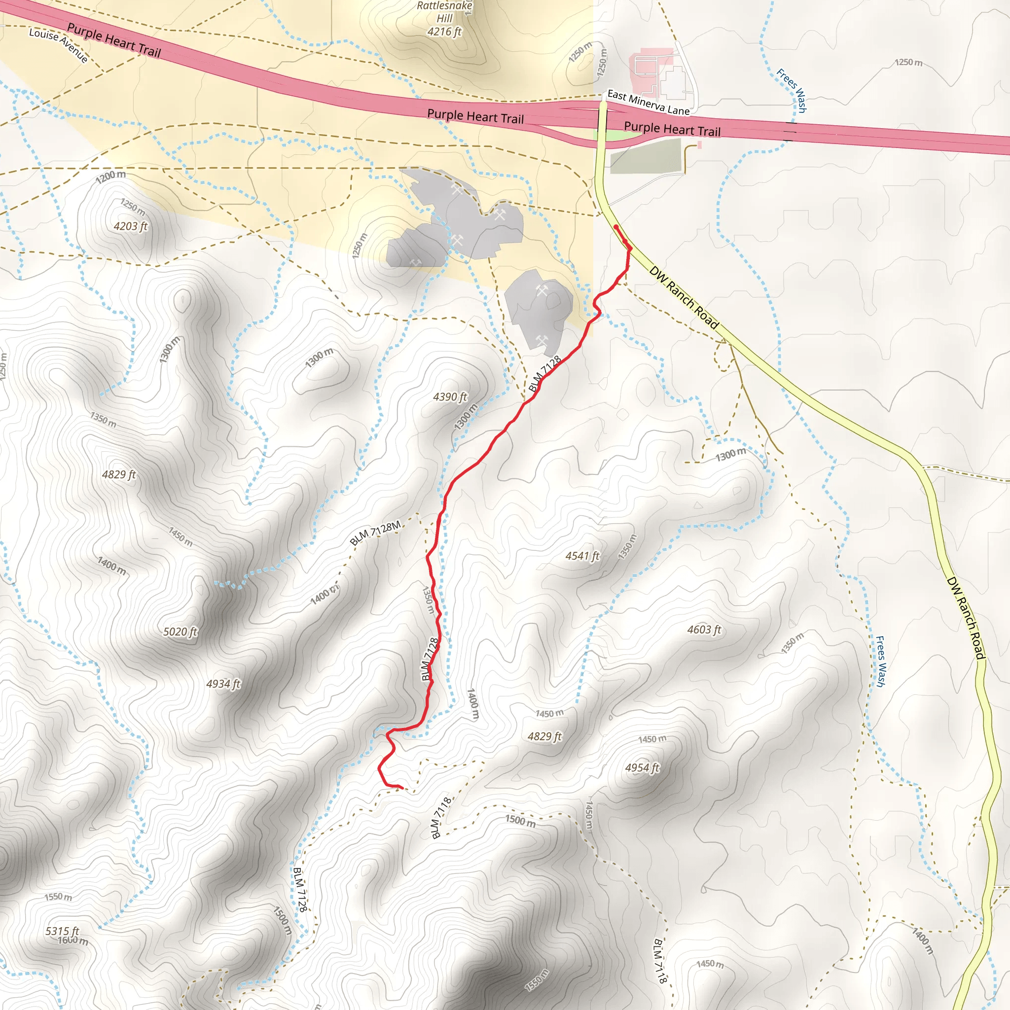 DW Ranch Road Out and Back mobile static map