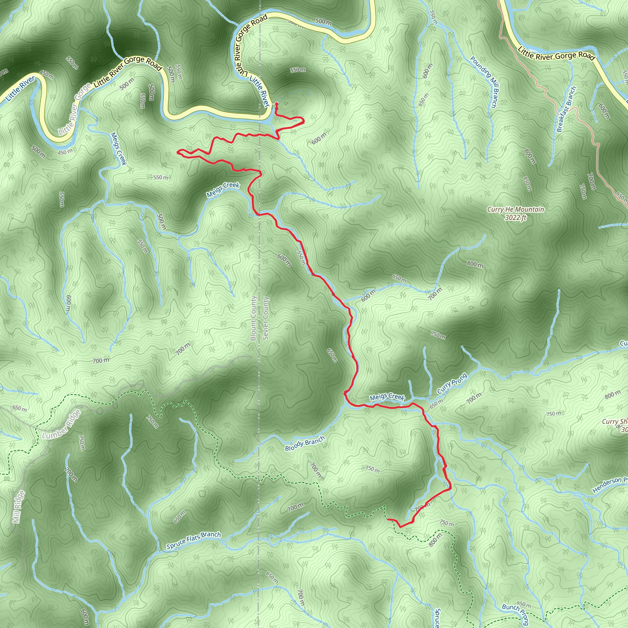 Meigs Creek Trail mobile static map