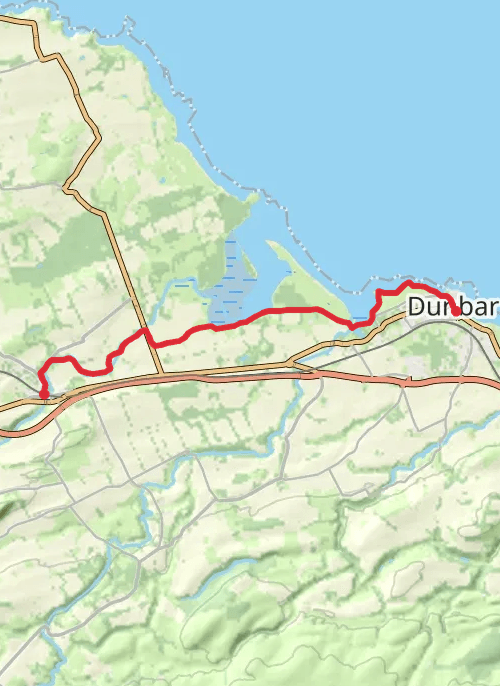 John Muir Way Dunbar to East Linton mobile static map