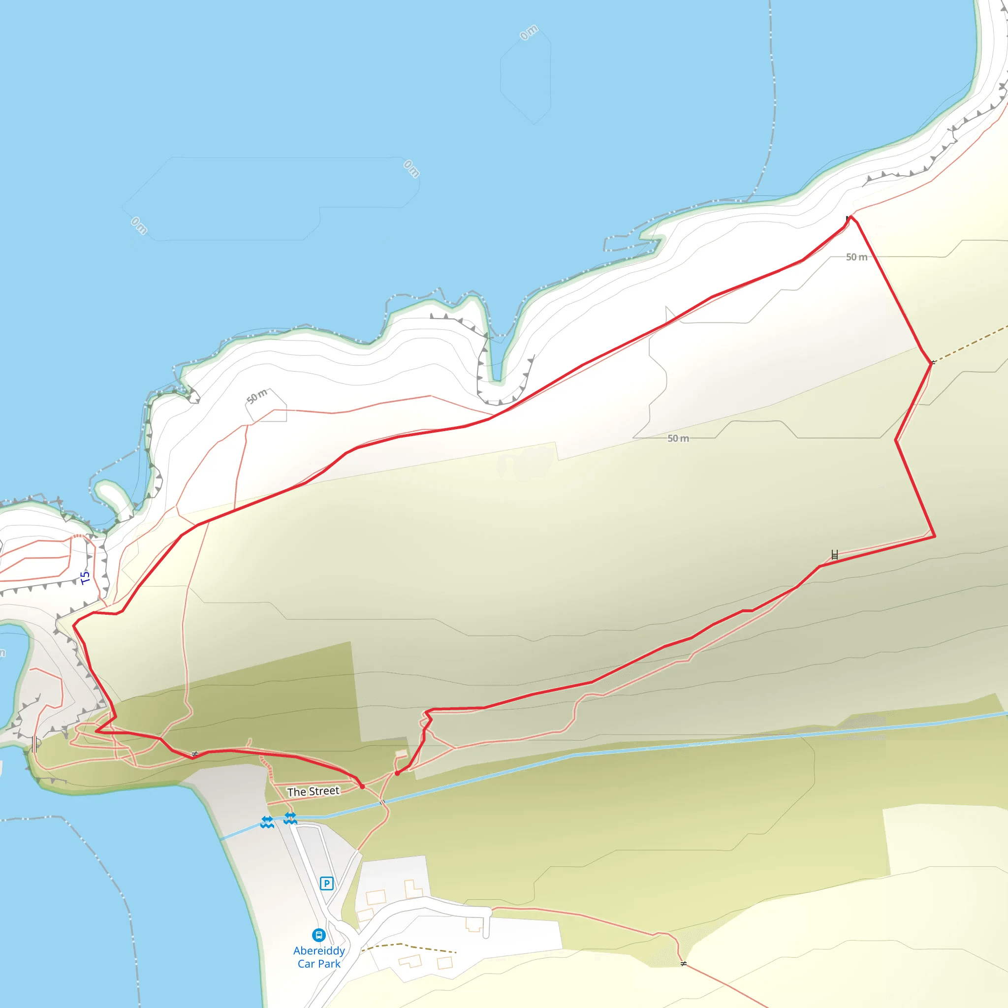 Abereiddi Path mobile static map