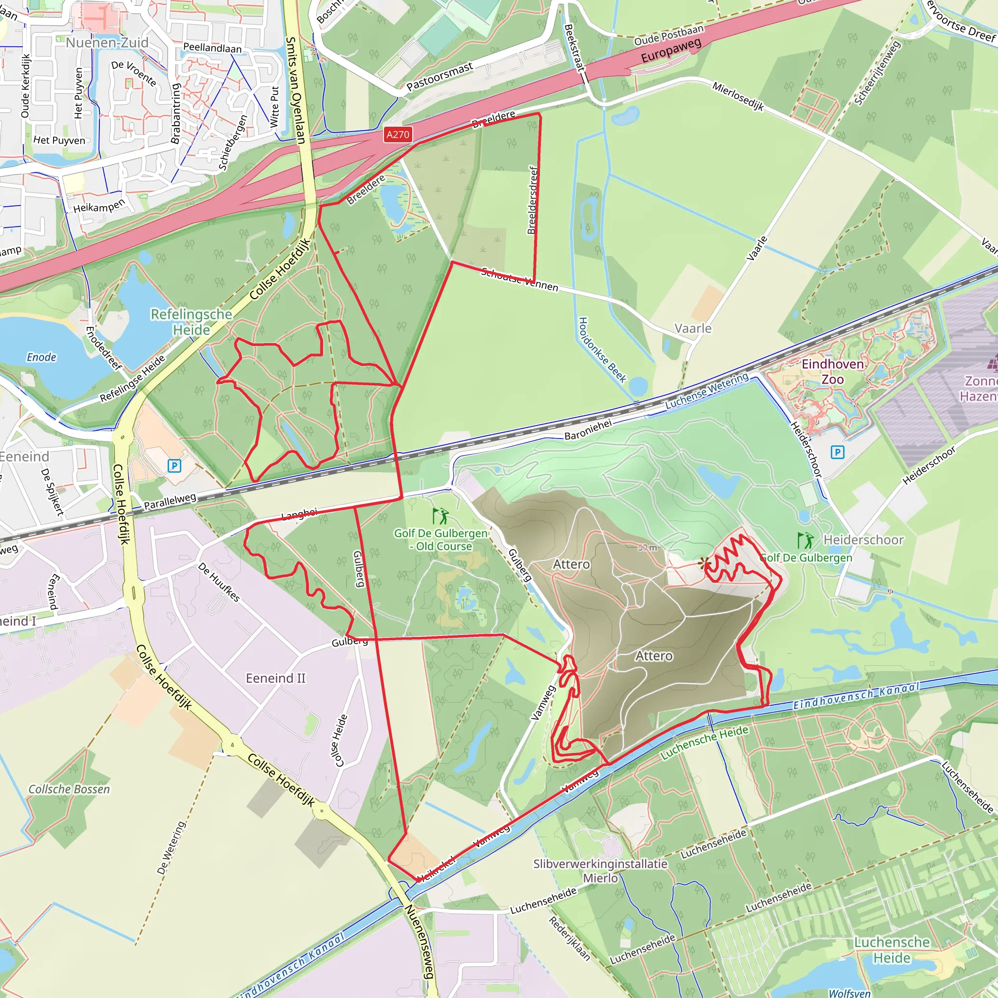 Gulberg, Hertog Hendrikpad and Dak Van Brabant Loop mobile static map