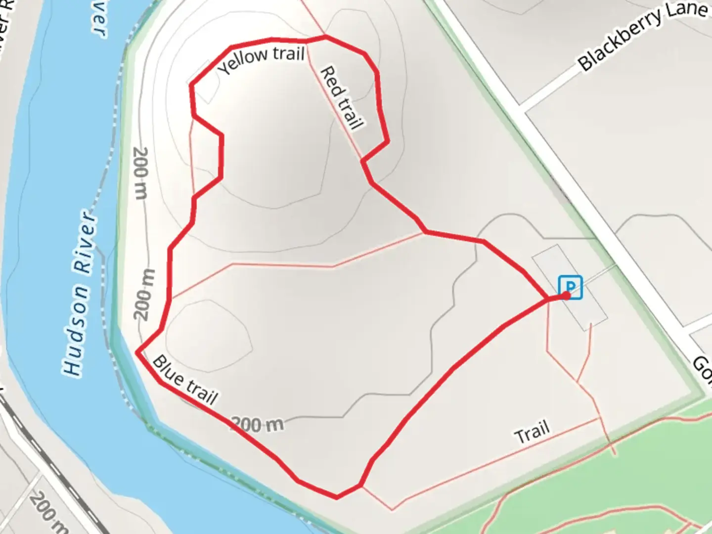An image depicting the trail Hudson River Recreation Area Loop Trail and its surrounding area.