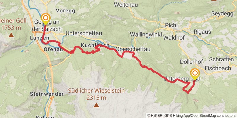 SalzAlpenSteig stage 11 Map