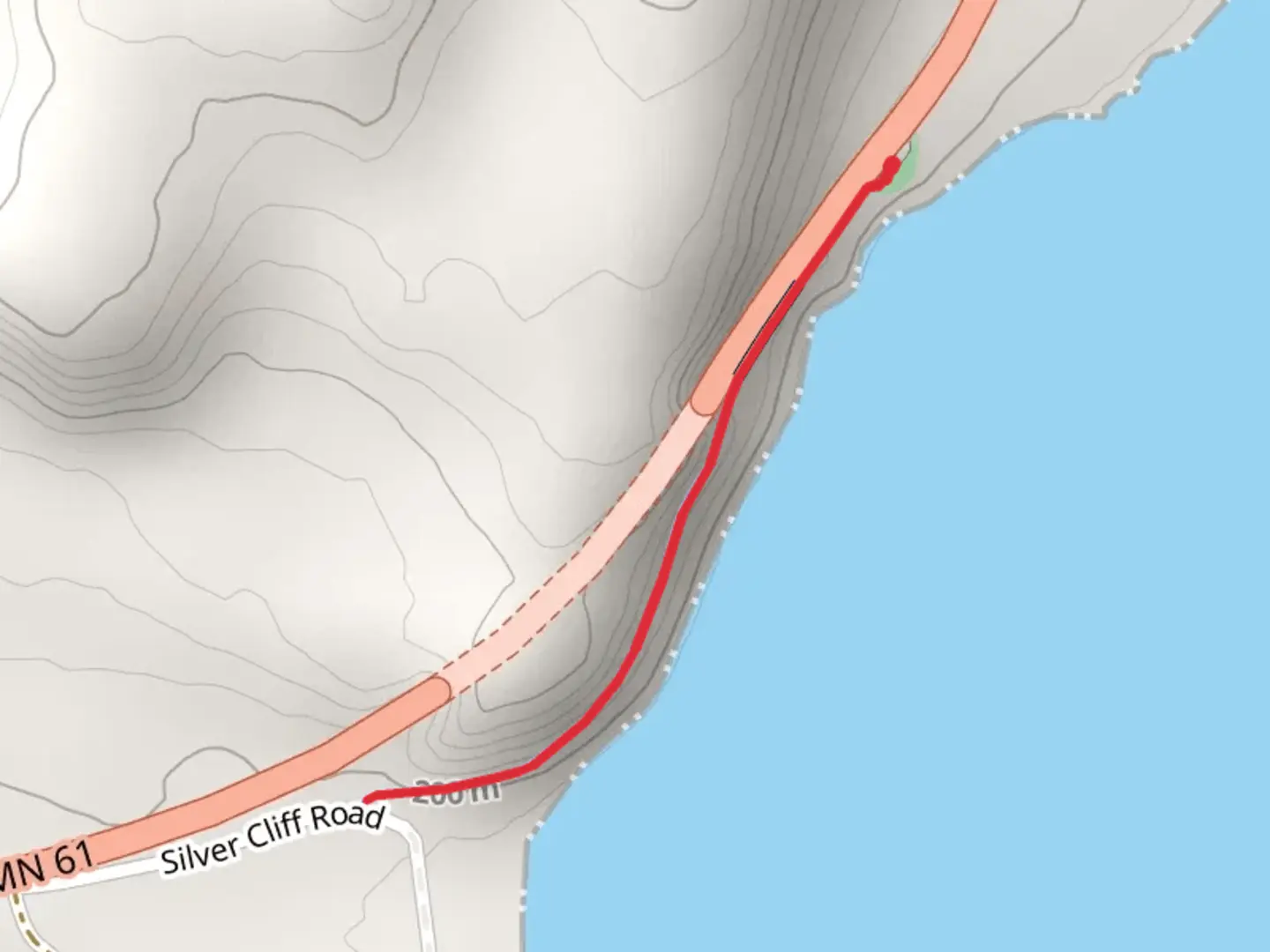 An image depicting the trail Silver Creek Cliff Wayside Park - Gitchi-Gami State Trail and its surrounding area.