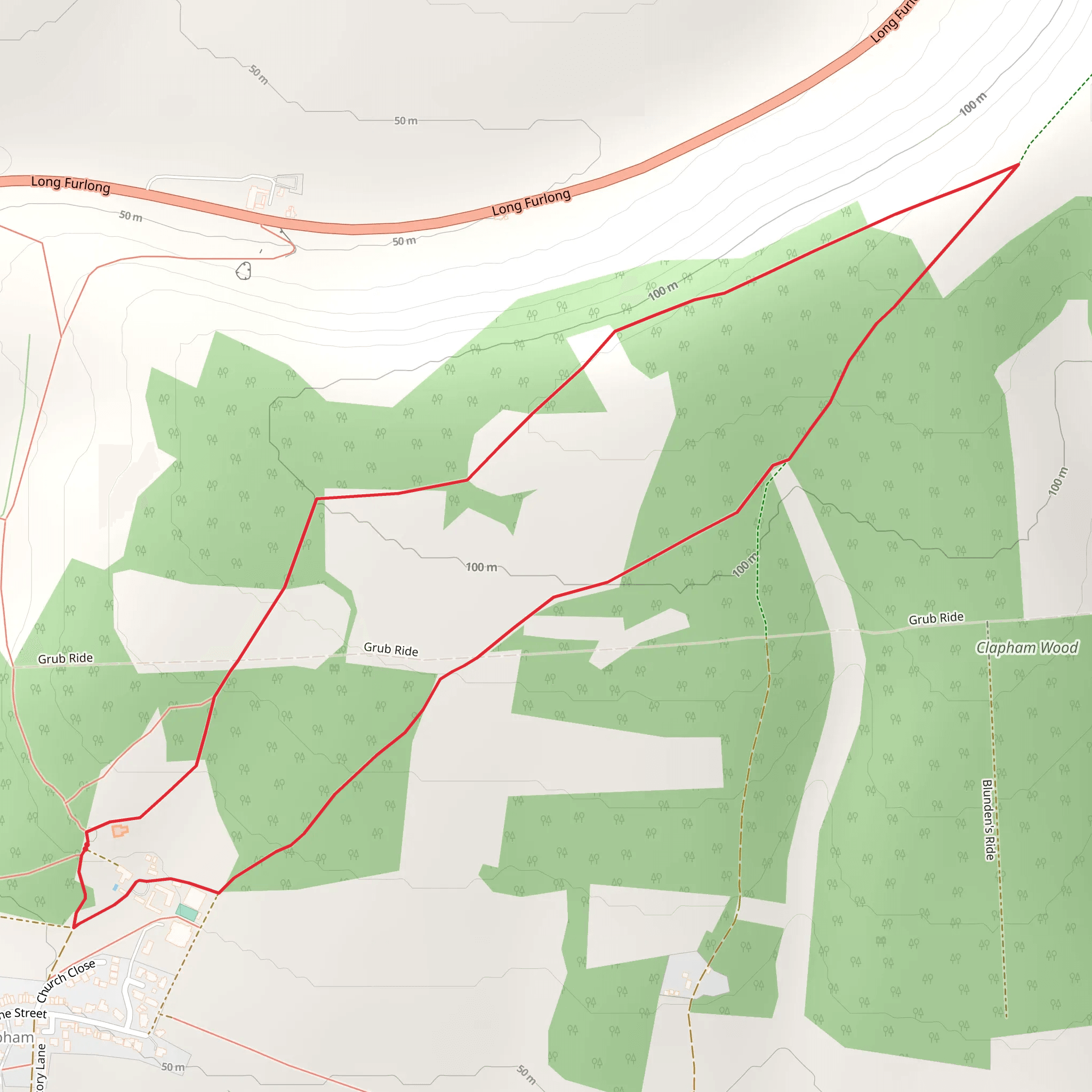 Clapham Wood Loop mobile static map