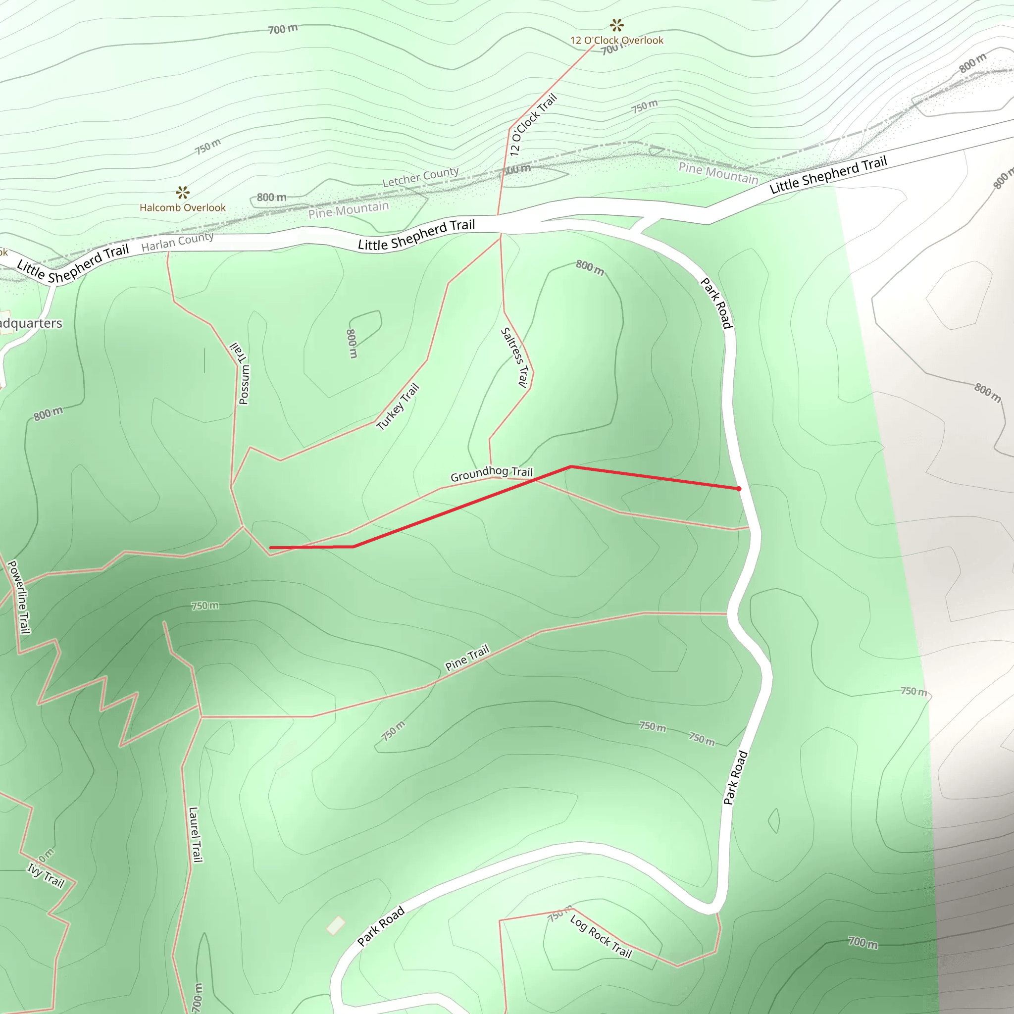 Groundhog Trail mobile static map