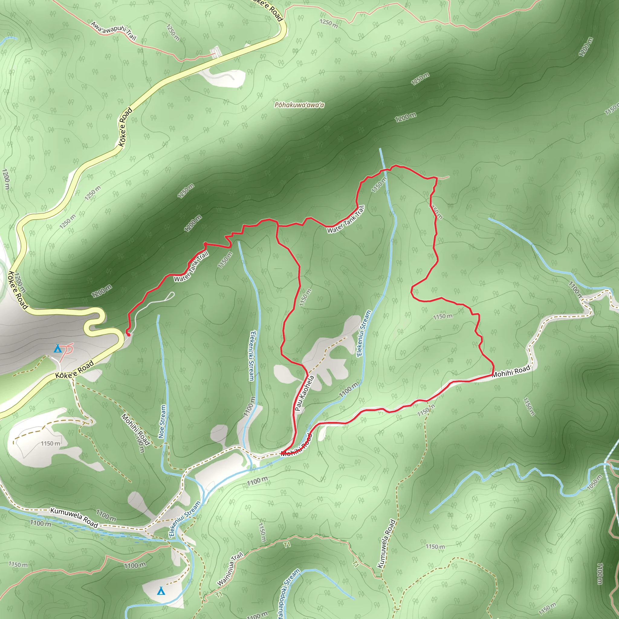 Elekeniui Stream Loop mobile static map