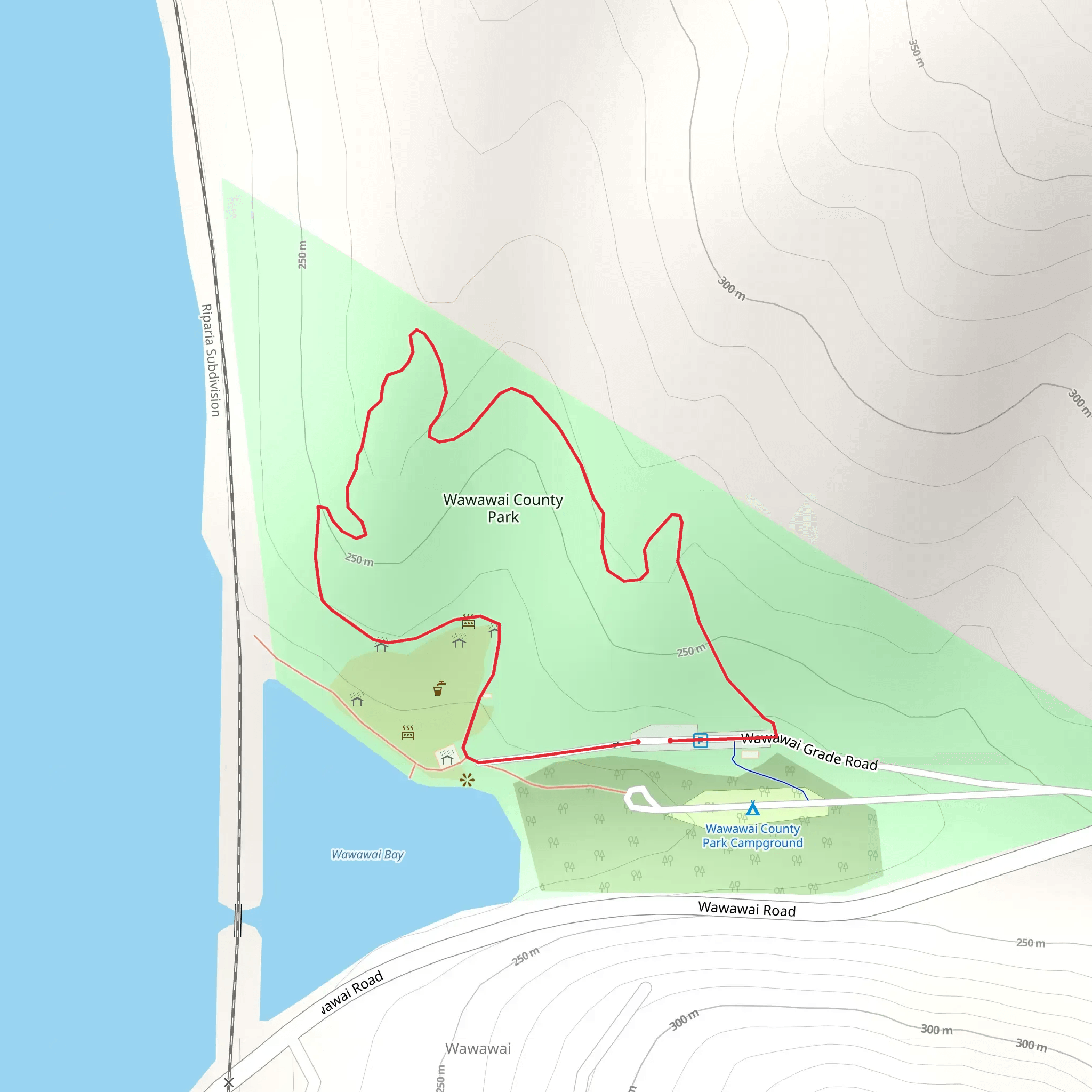 Wawawai County Park Loop mobile static map