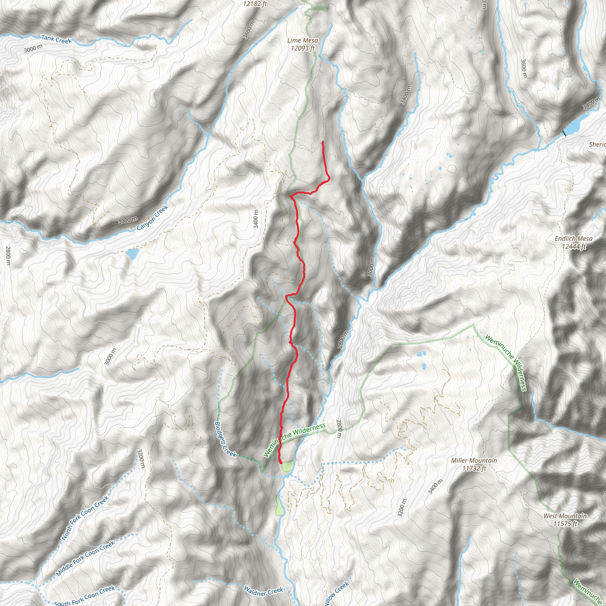 Burnt Timber Trail mobile static map