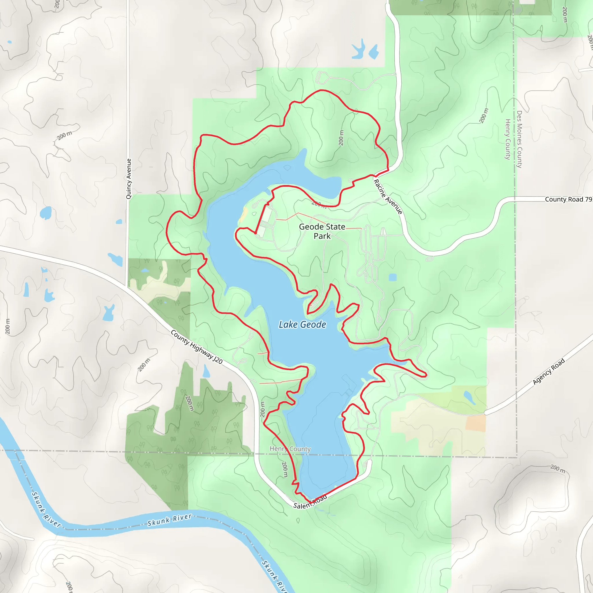 Lake Geode Loop mobile static map