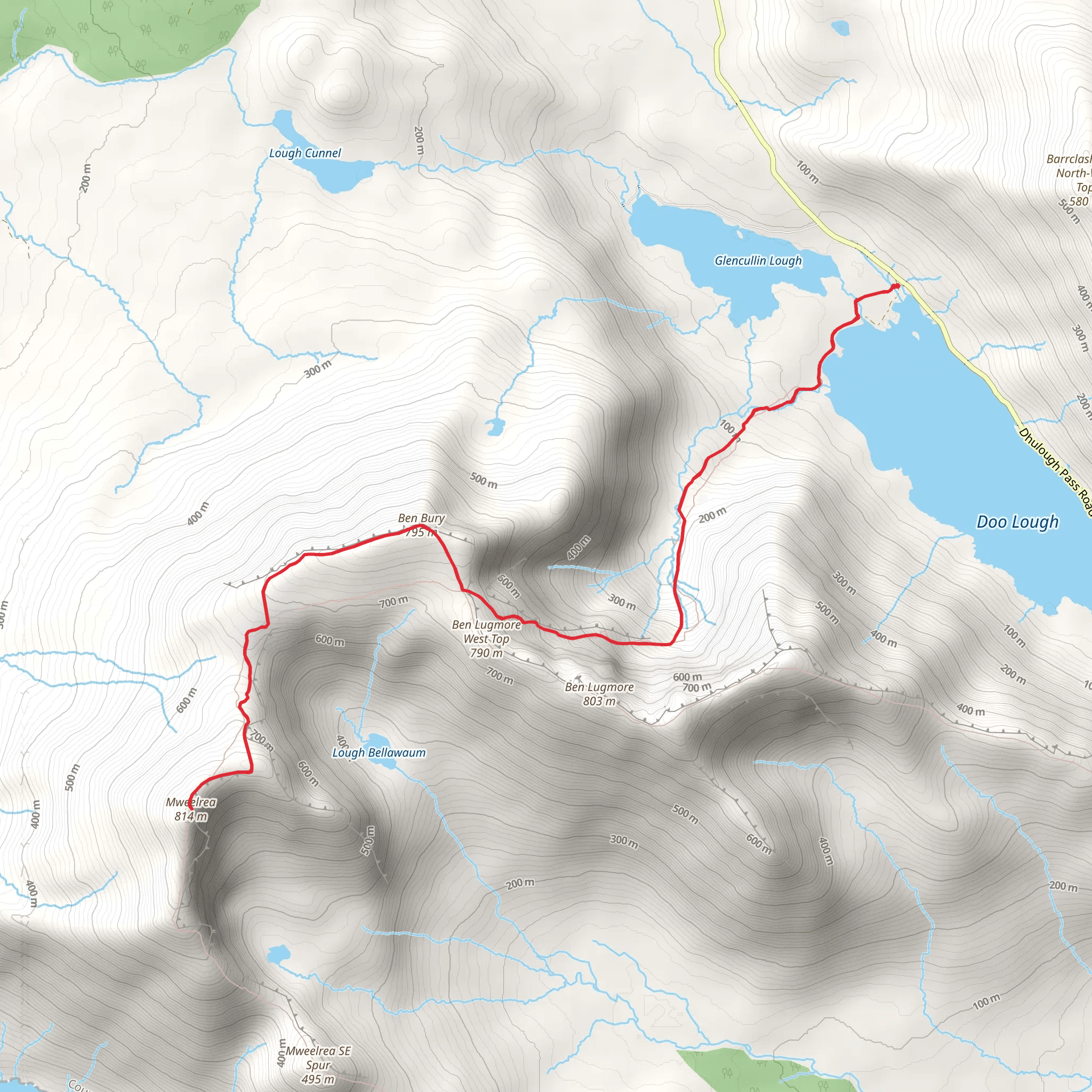 Doo Lough to Mweelrea mobile static map