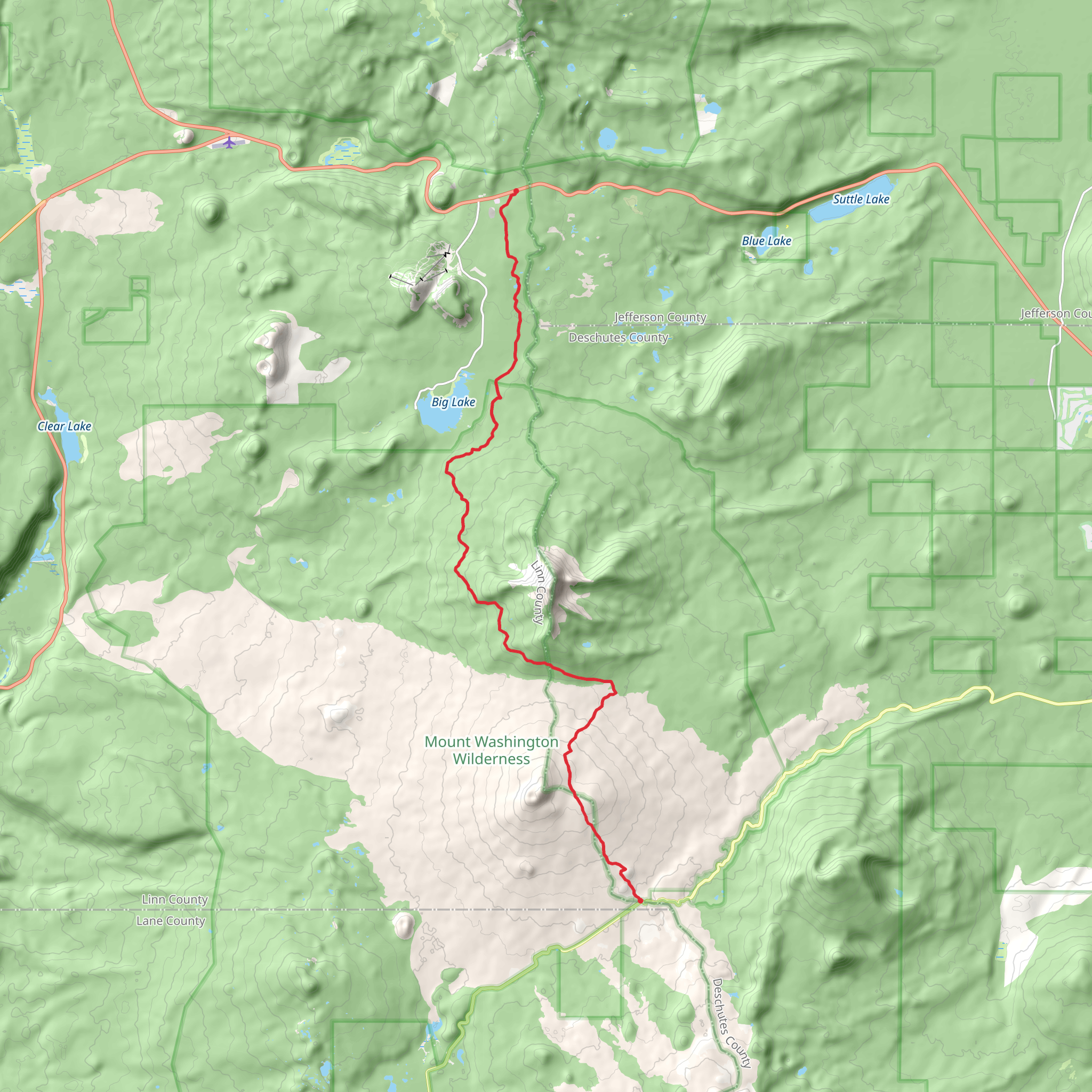 Pacific Crest Trail from McKenzie Pass mobile static map