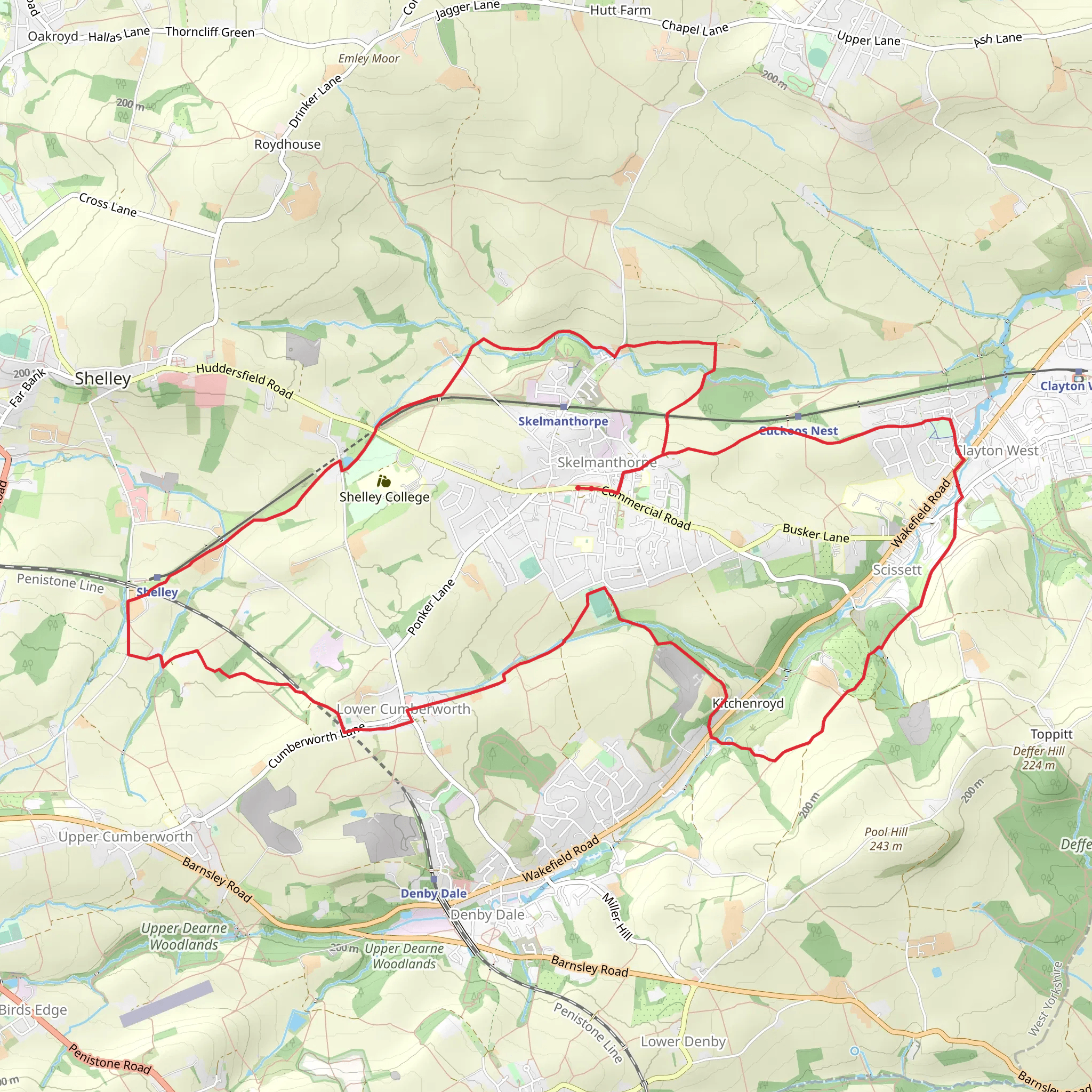 Skelmanthorpe Circular Trail mobile static map