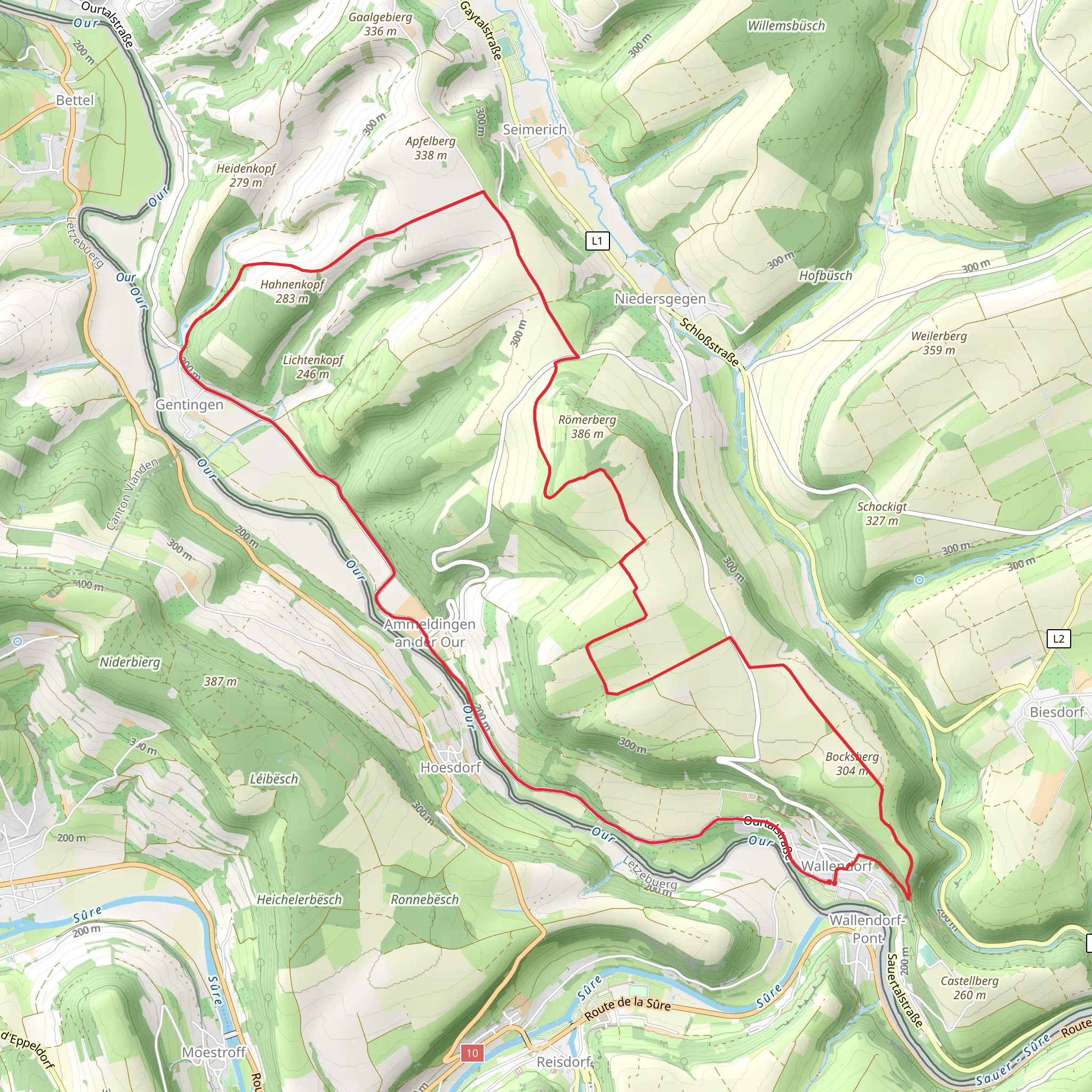 Wallendorf to Hahnenkopf Loop mobile static map