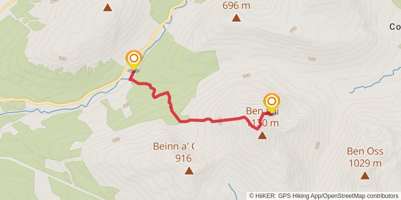 Coire Laoigh via Ben Lui stage 2 Map