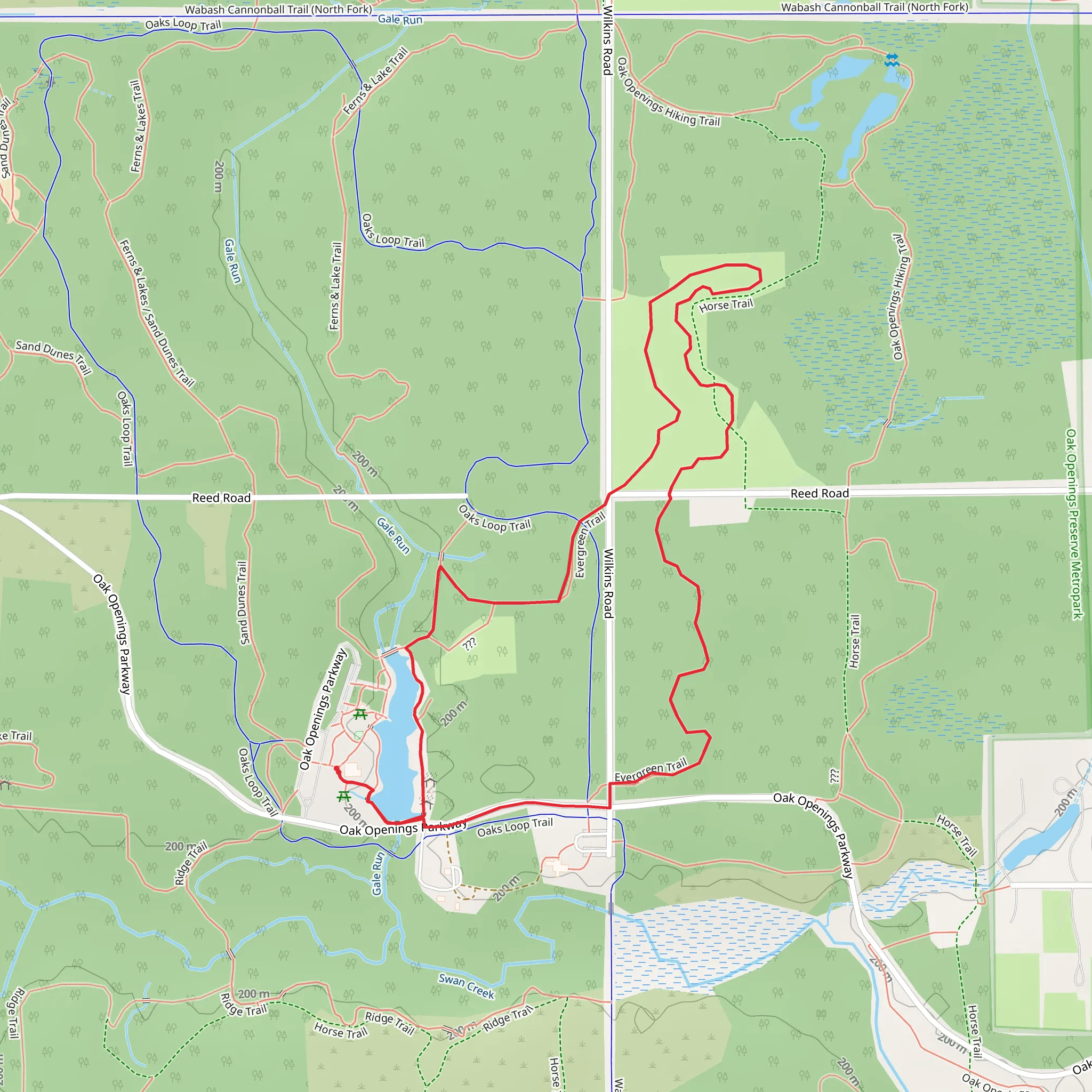 Ferns and Lakes Loop Trail mobile static map