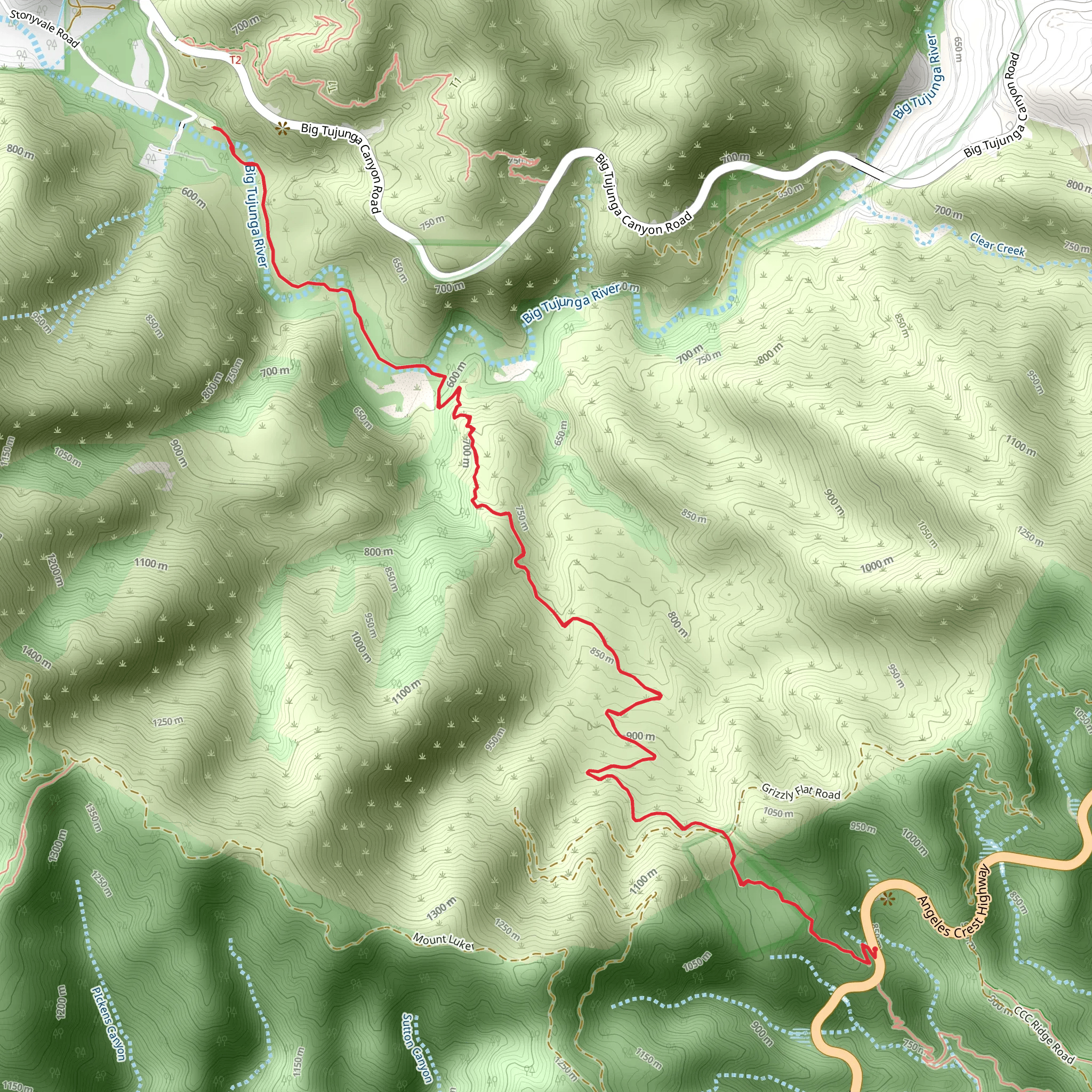 Grizzly Flat and Old Dark Canyon Trail mobile static map