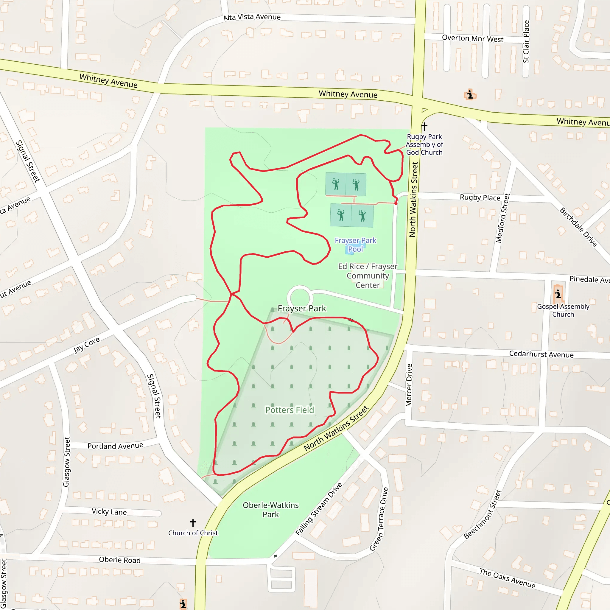 Frayser Park Loop mobile static map