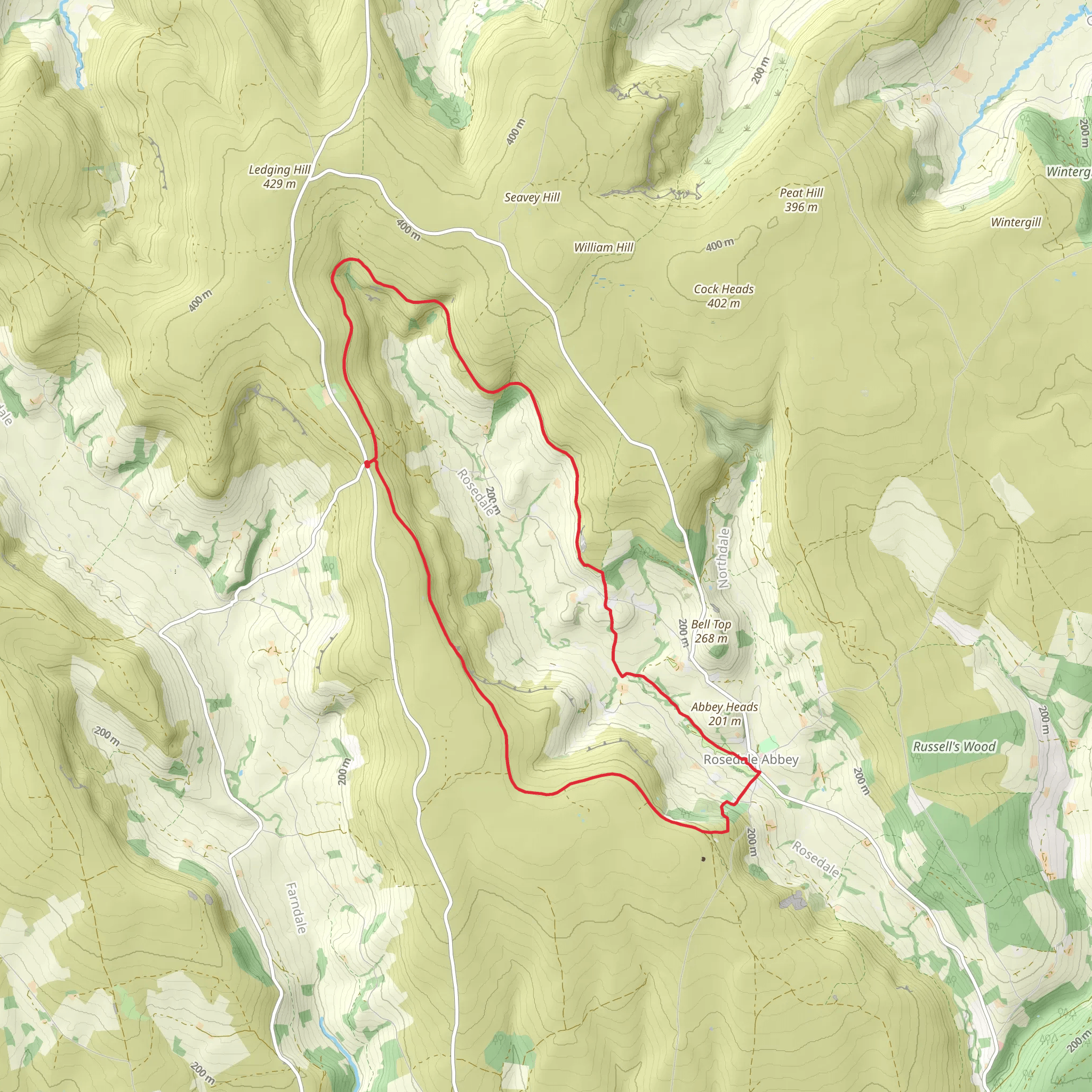 Rosedale Valley Circular from Little Blakey mobile static map