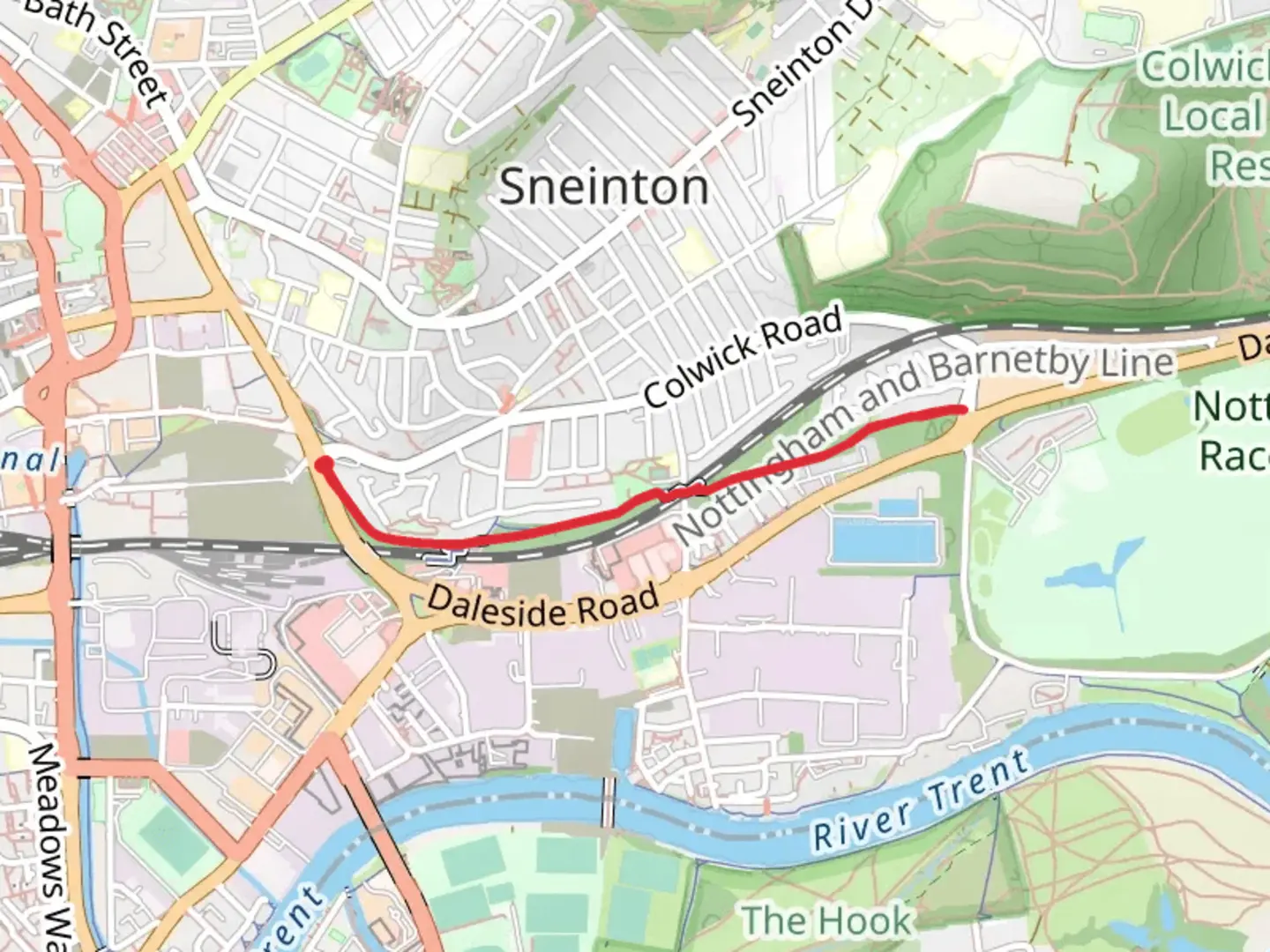 An image depicting the trail Tricket's Park Walk and its surrounding area.