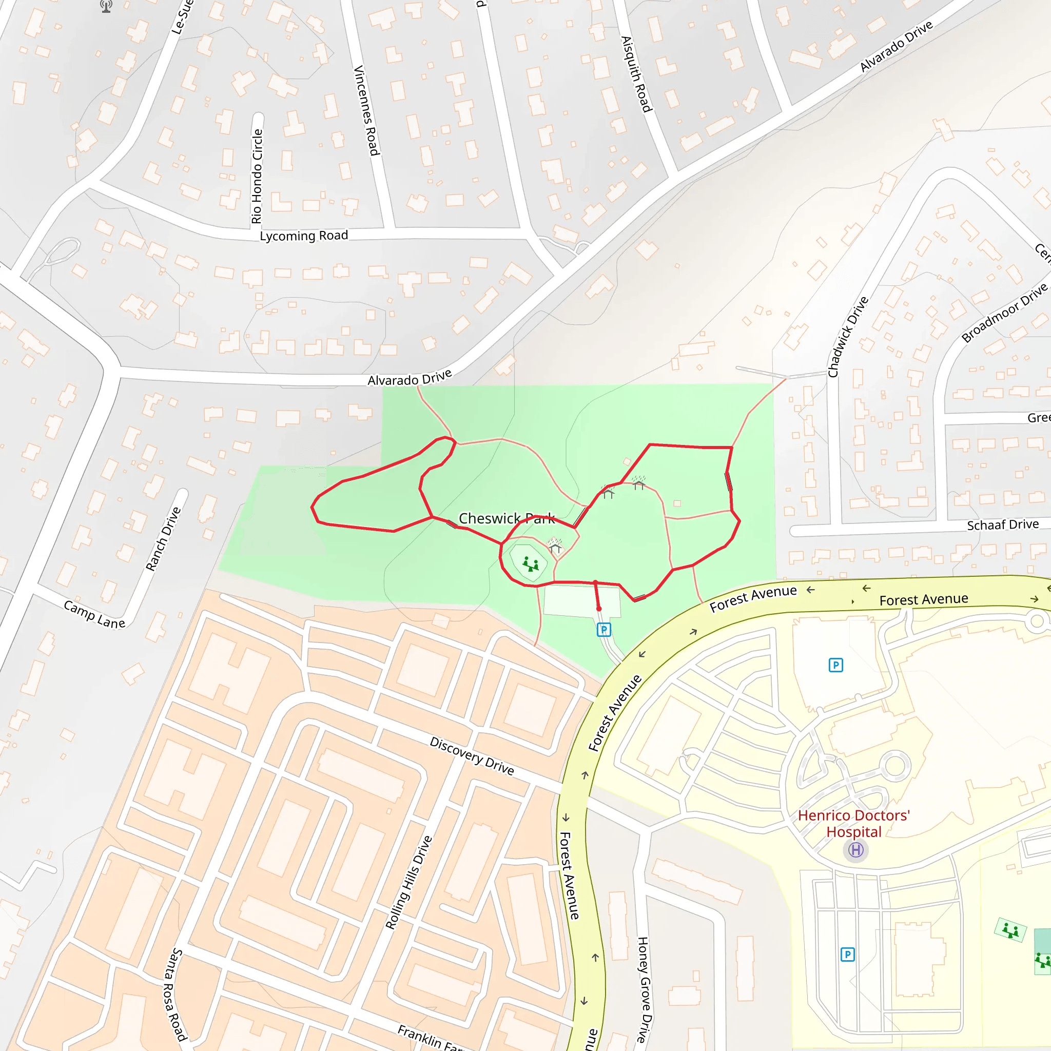 Cheswick Park Loop mobile static map